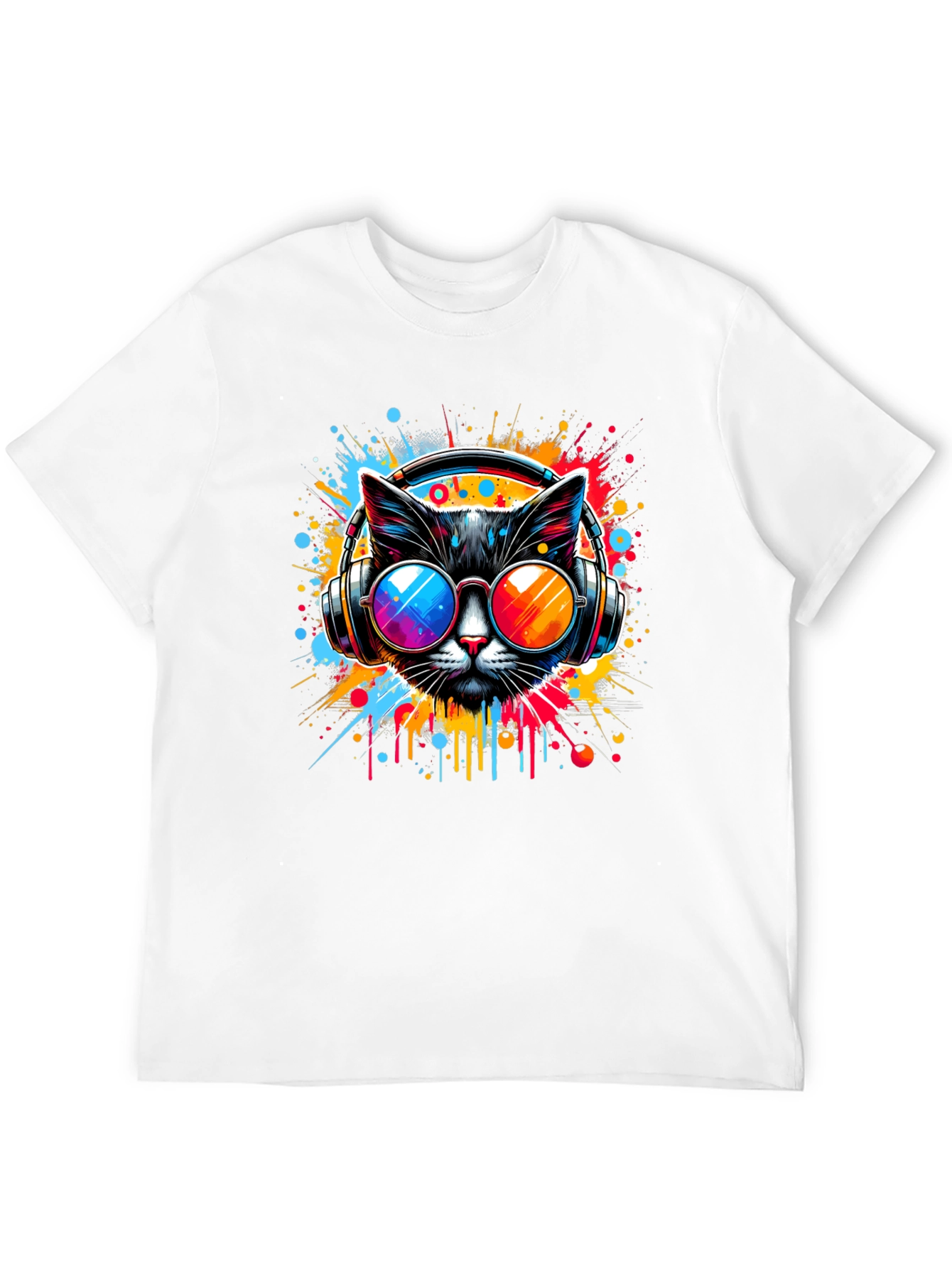 Cat DJ Graphic T-Shirt