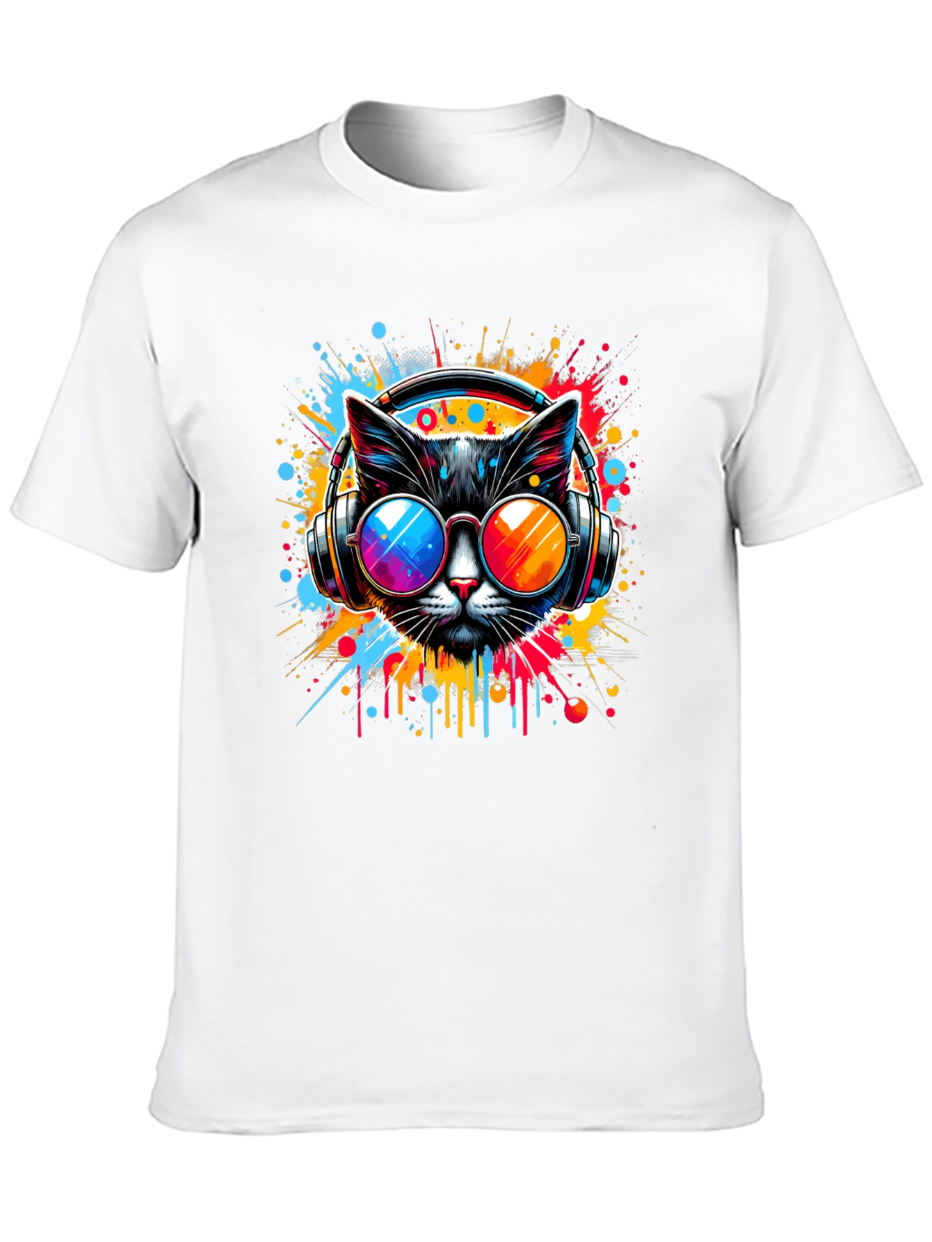 Cat DJ Graphic T-Shirt