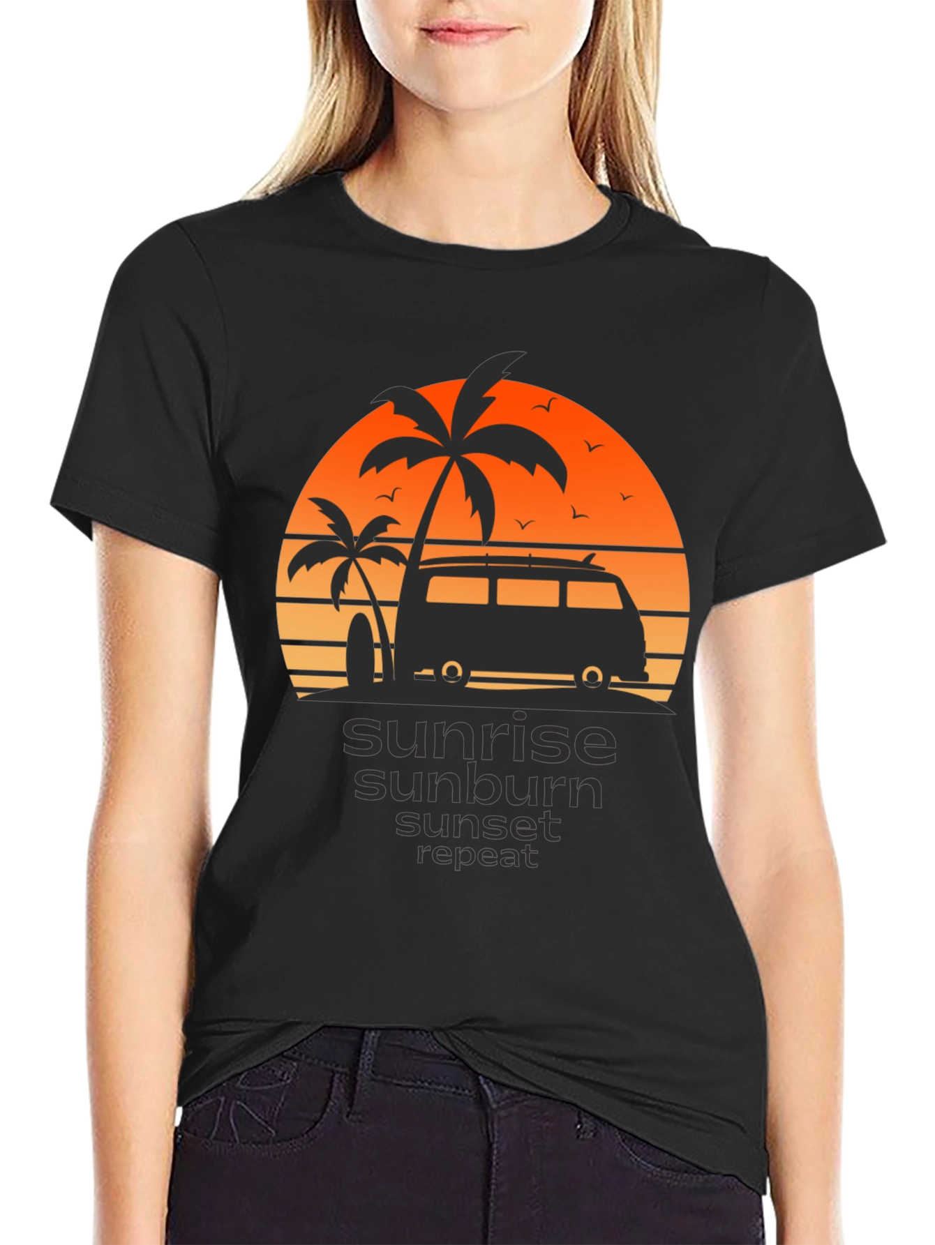 Sunrise Sunburn Sunset Repeat Graphic T-Shirt