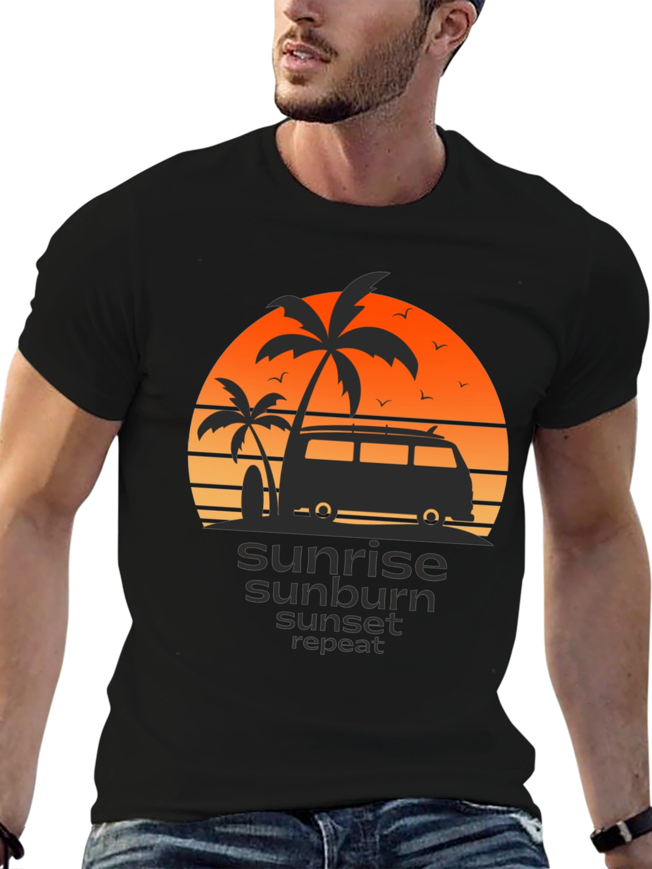 Sunrise Sunburn Sunset Repeat Graphic T-Shirt