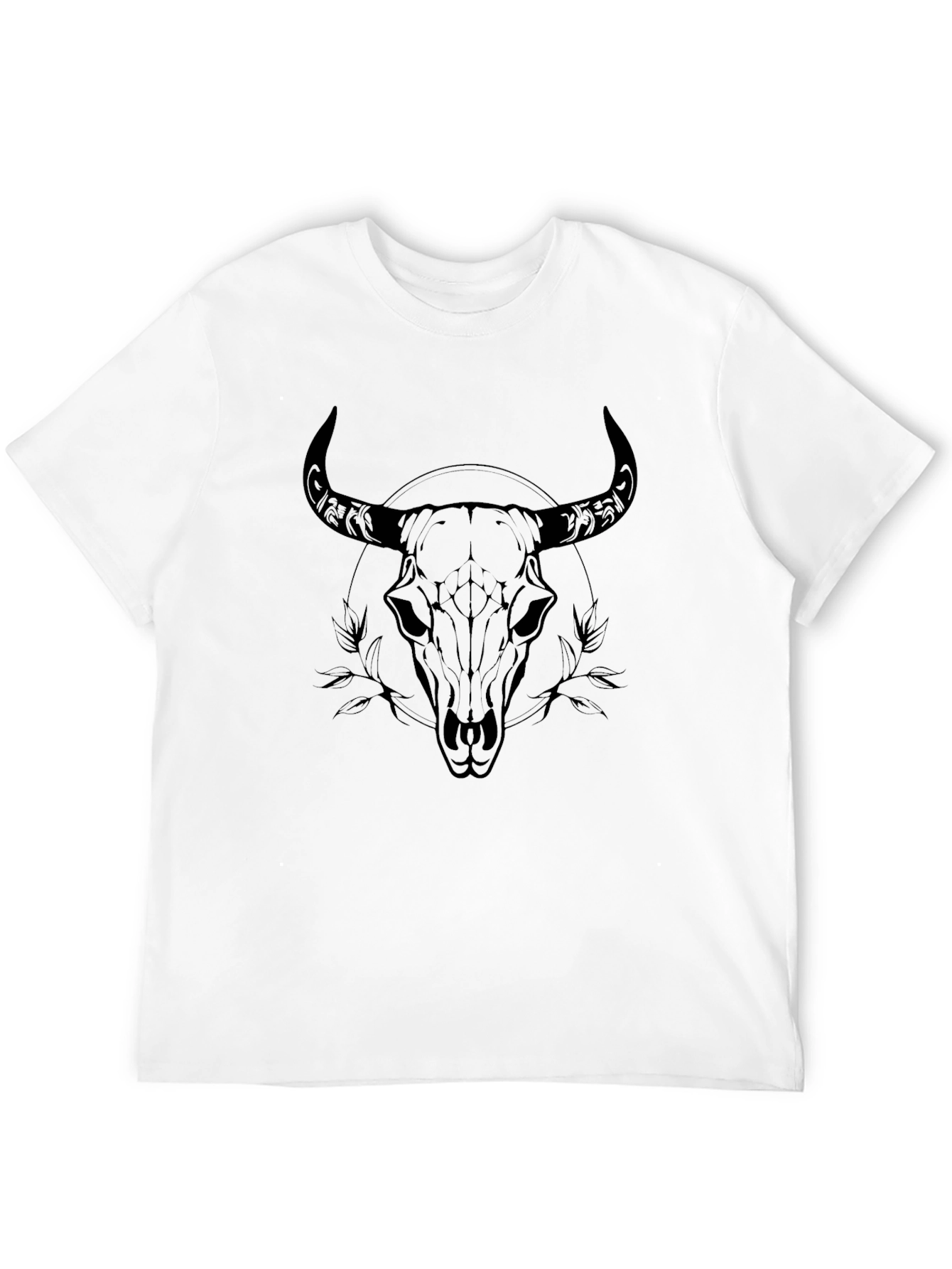 Bull Skull Graphic Tee - Mens Black T-Shirt