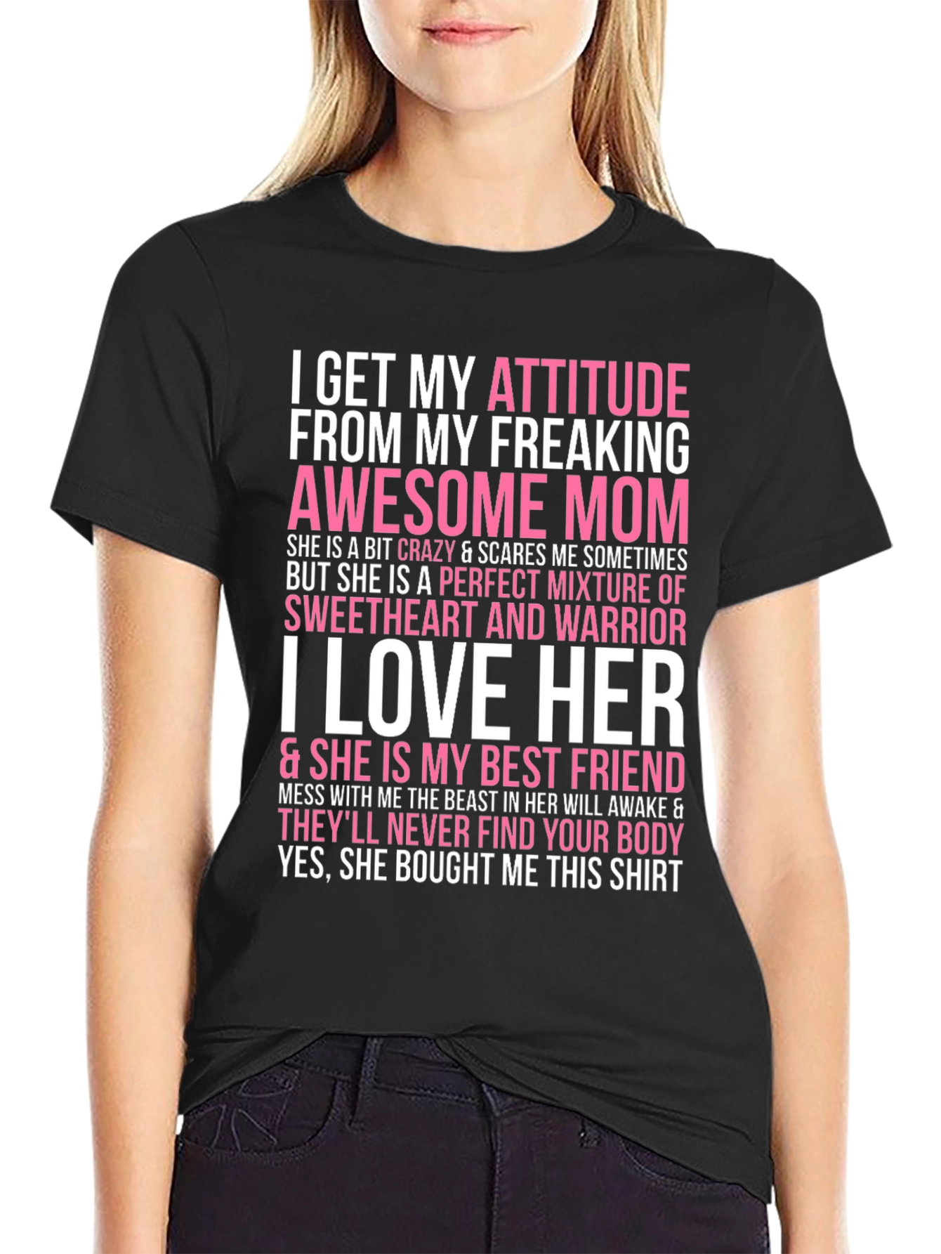 Attitude from Mom Novelty Graphic T-Shirt