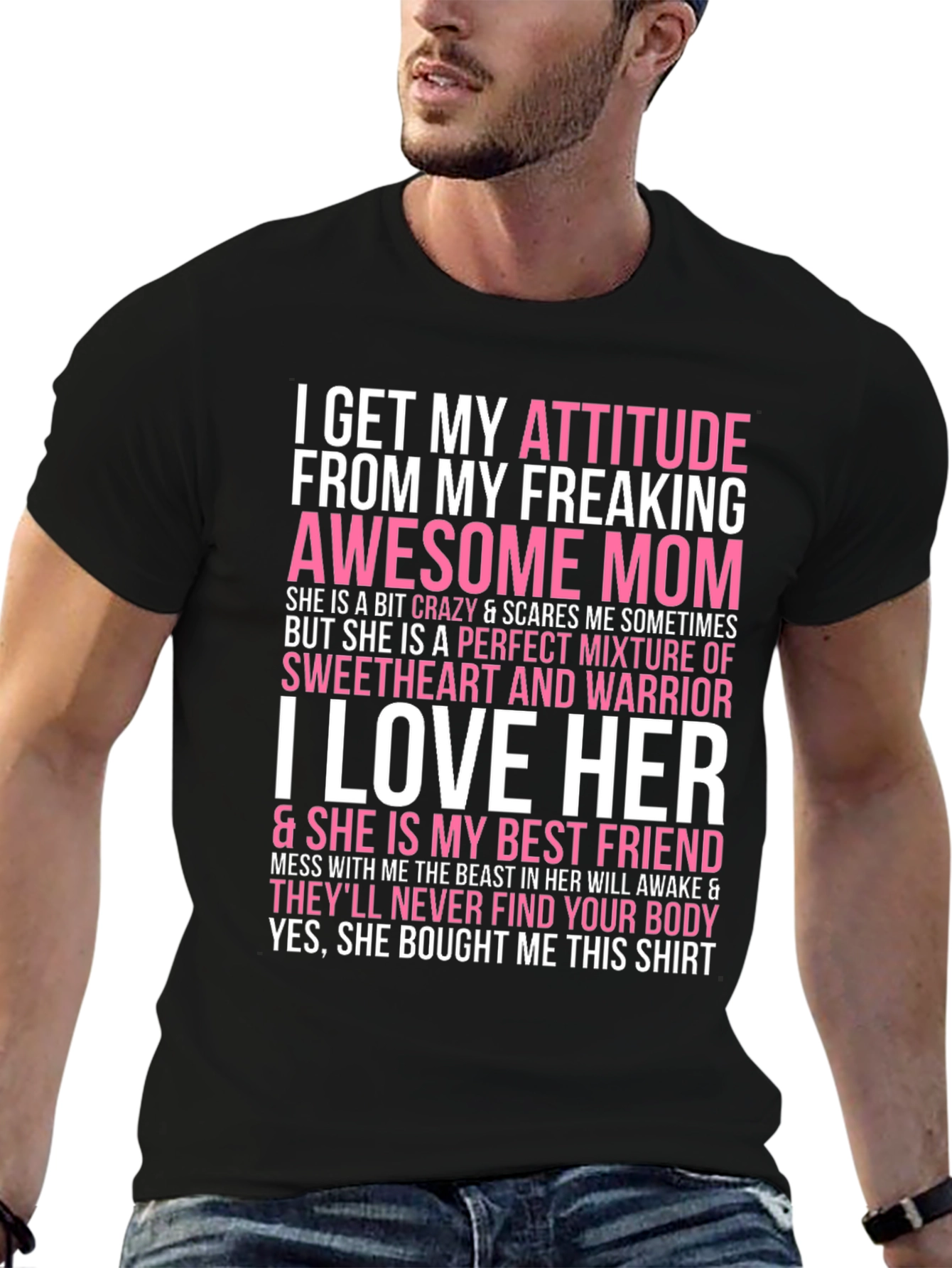Attitude from Mom Novelty Graphic T-Shirt