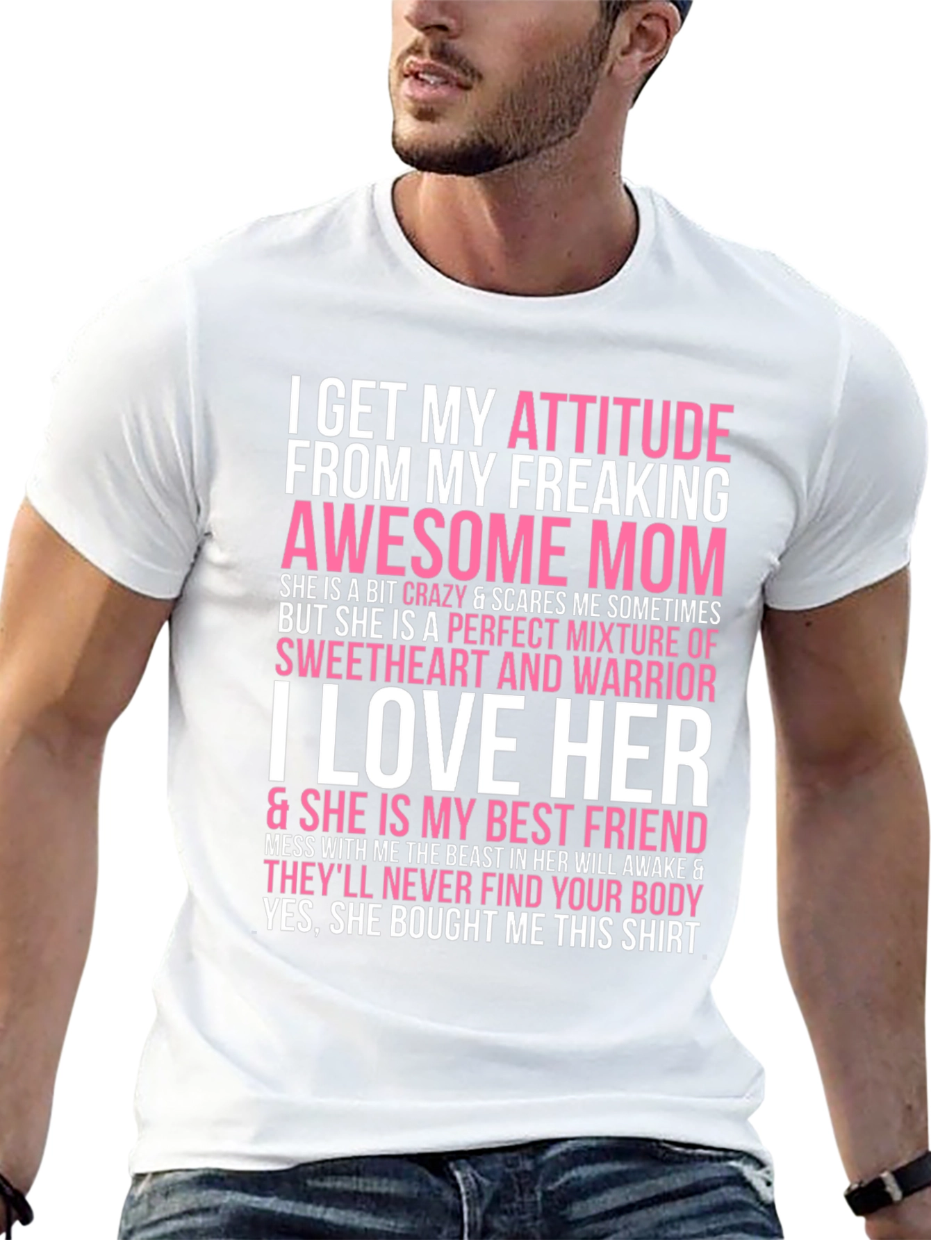 Attitude from Mom Novelty Graphic T-Shirt