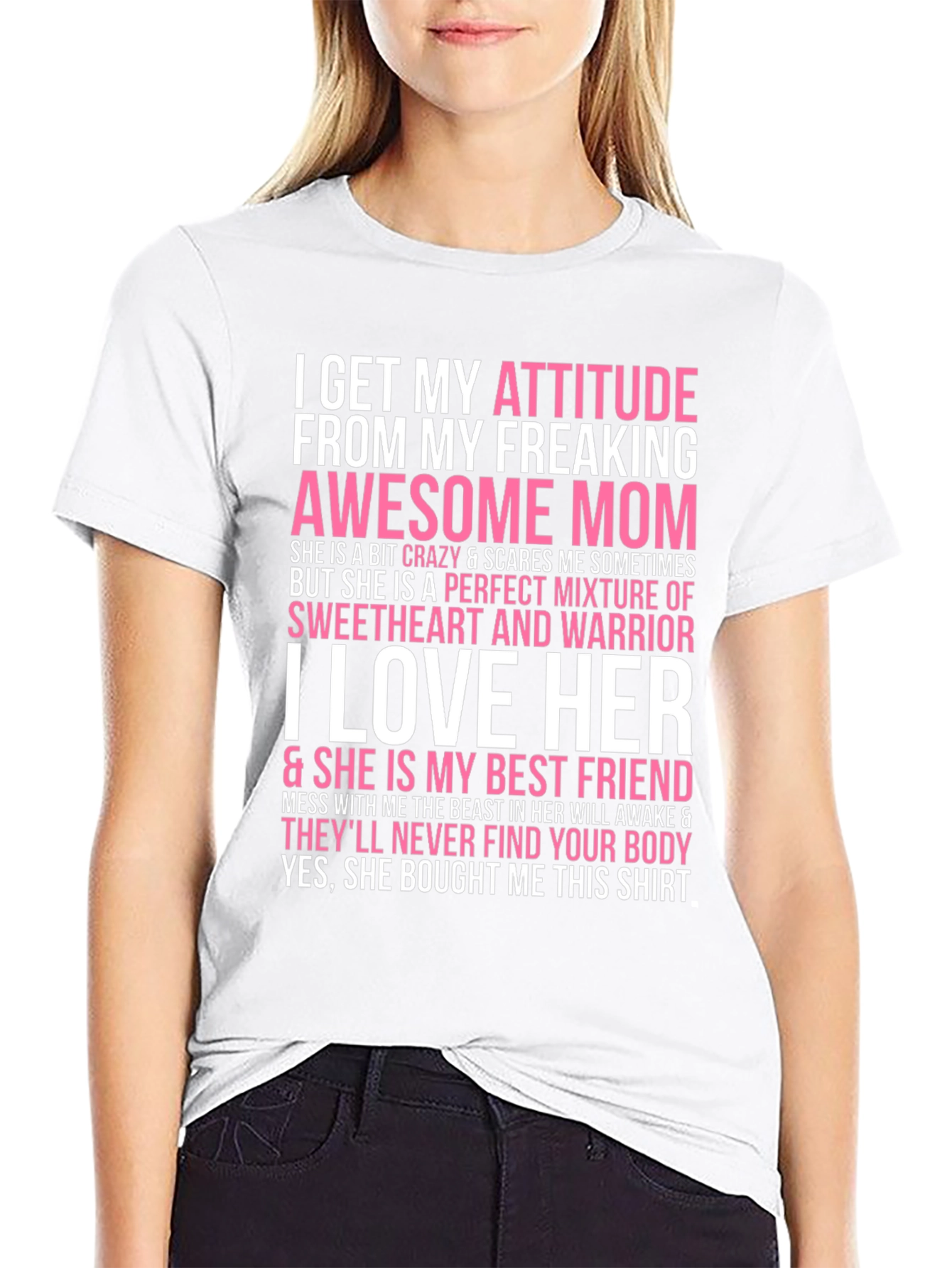 Attitude from Mom Novelty Graphic T-Shirt