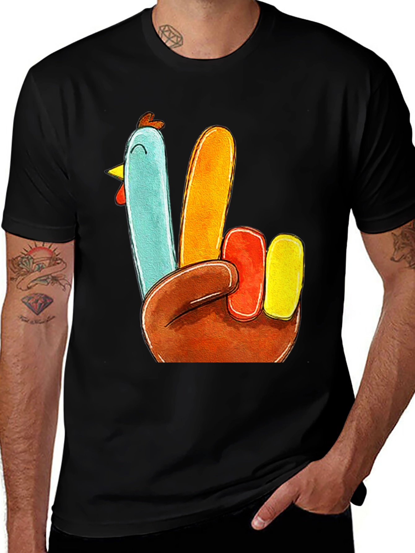Turkey Peace Sign Thanksgiving T-Shirt