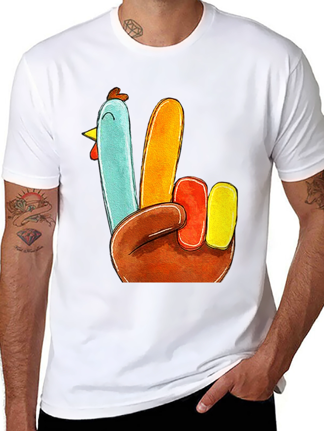 Turkey Peace Sign Thanksgiving T-Shirt
