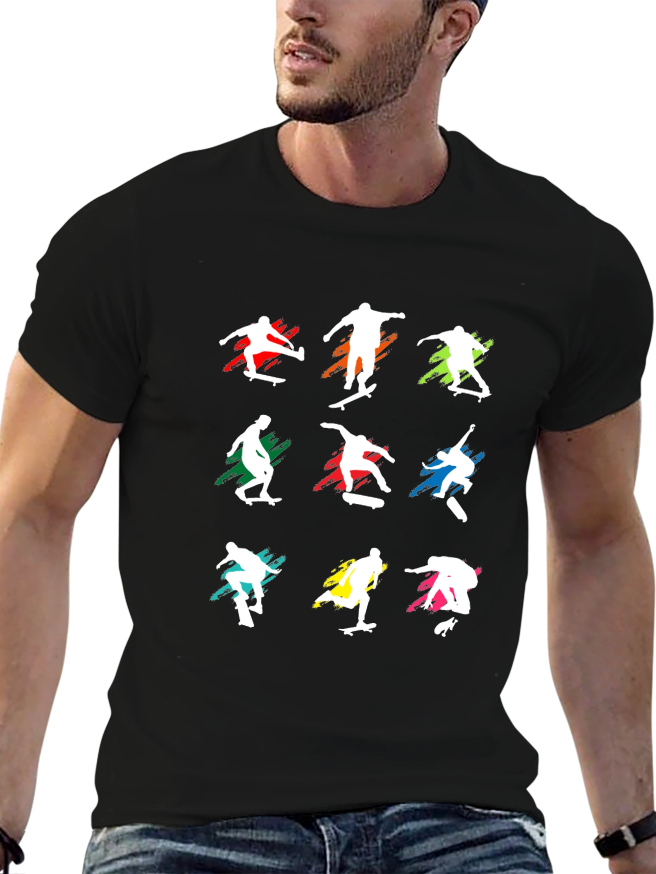 Skateboarding Silhouette Graphic Tee