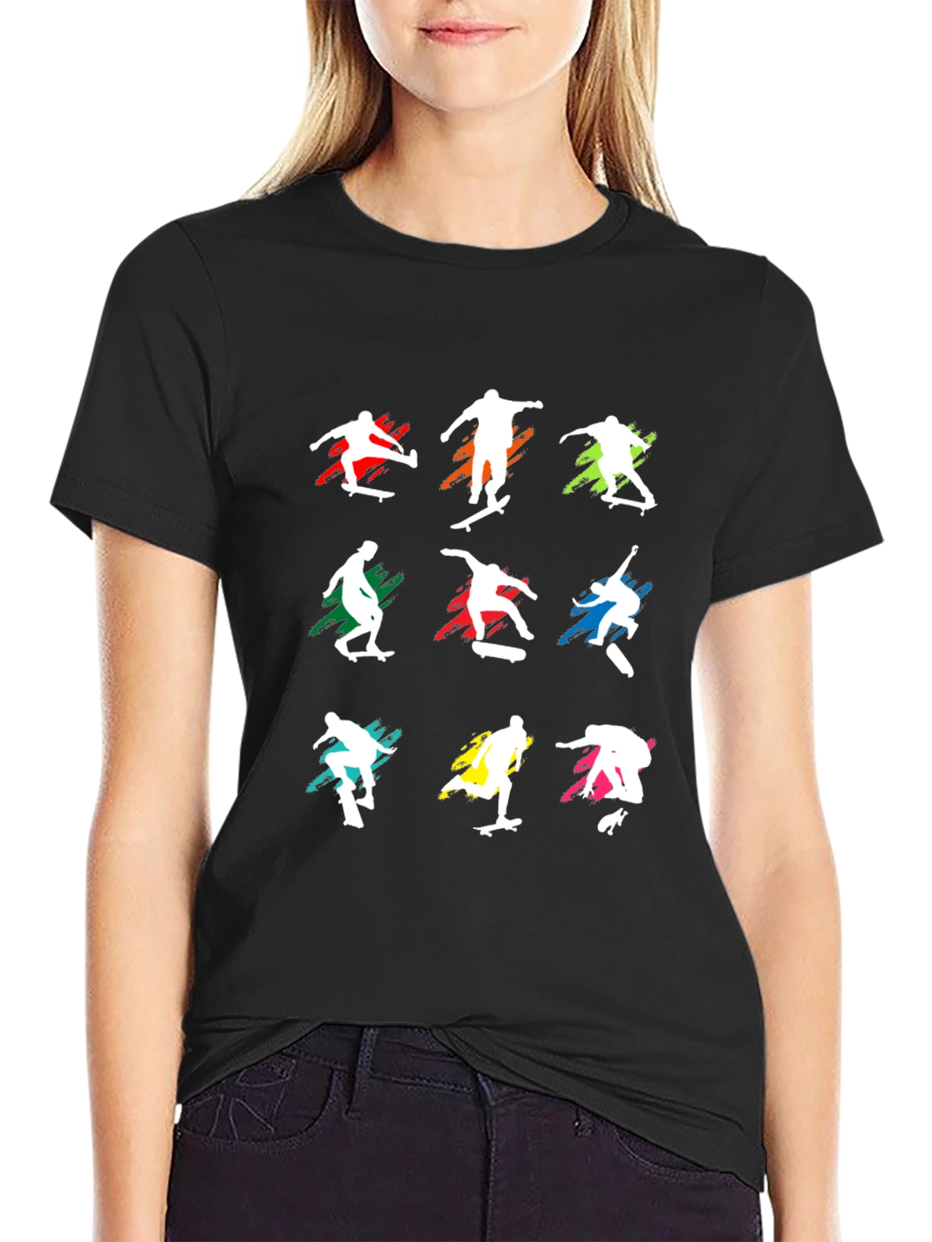 Skateboarding Silhouette Graphic Tee