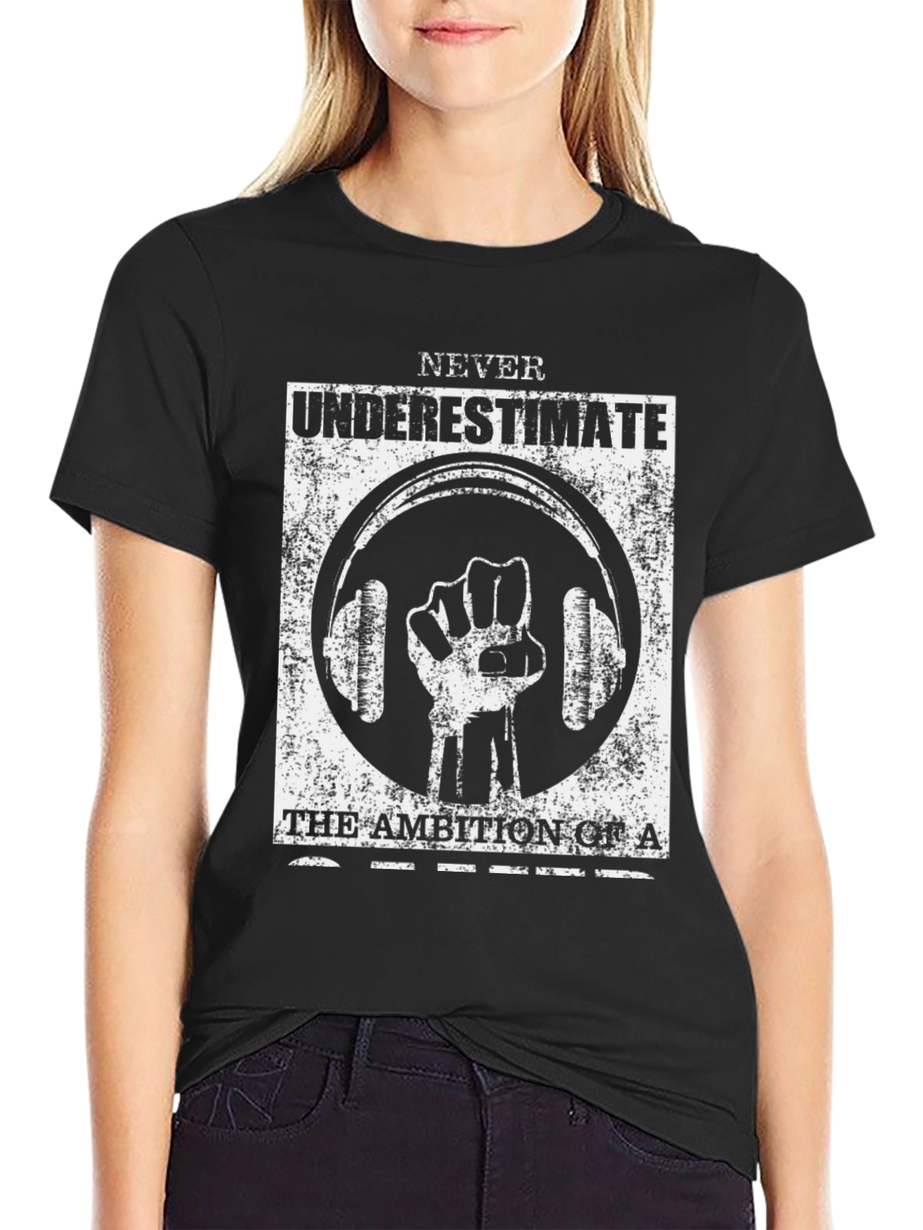 Never Underestimate DJ Ambition Black T-Shirt