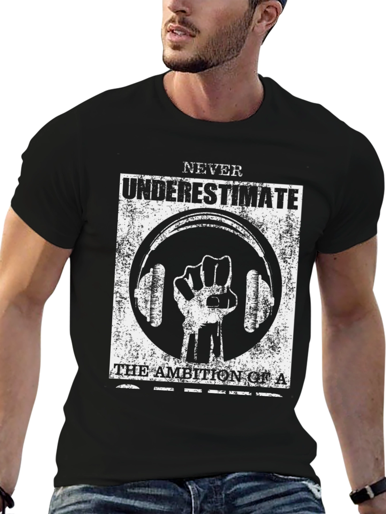 Never Underestimate DJ Ambition Black T-Shirt
