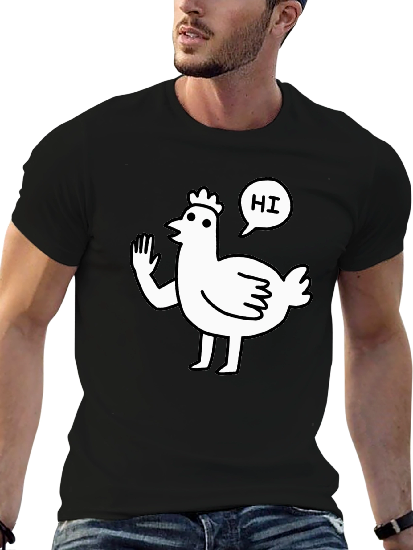 Funny Chicken Waving Hi T-Shirt