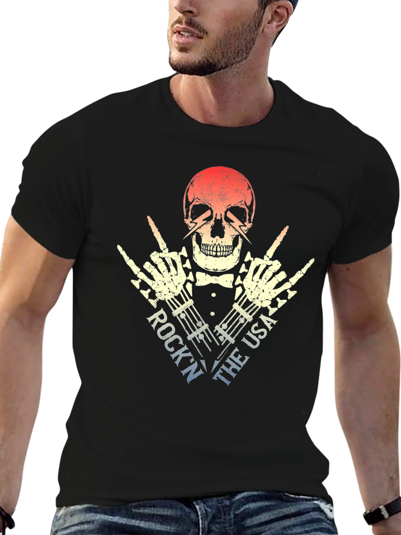 Rock N The USA Skeleton T-Shirt