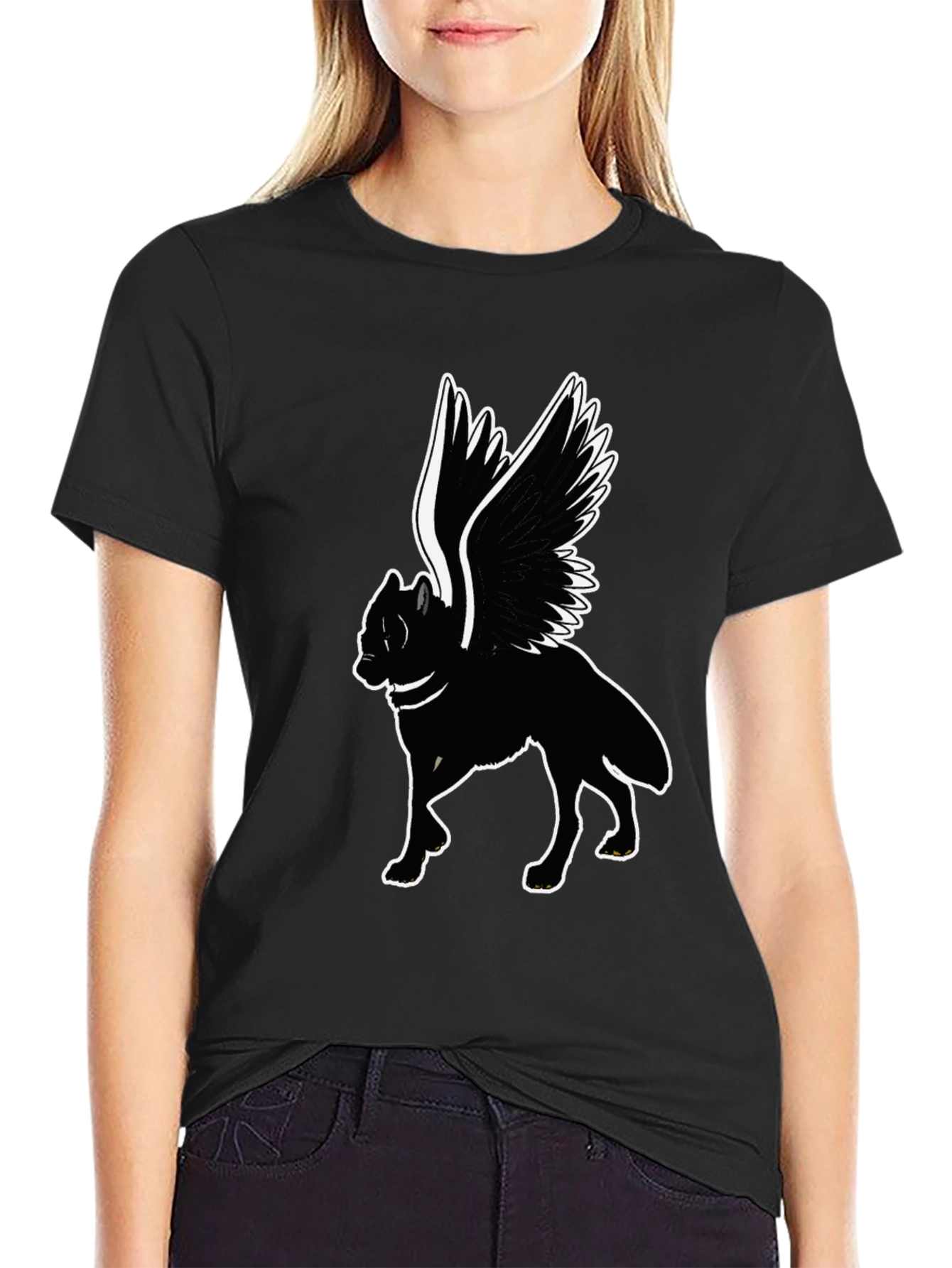 Winged Wolf Graphic Tee - Black