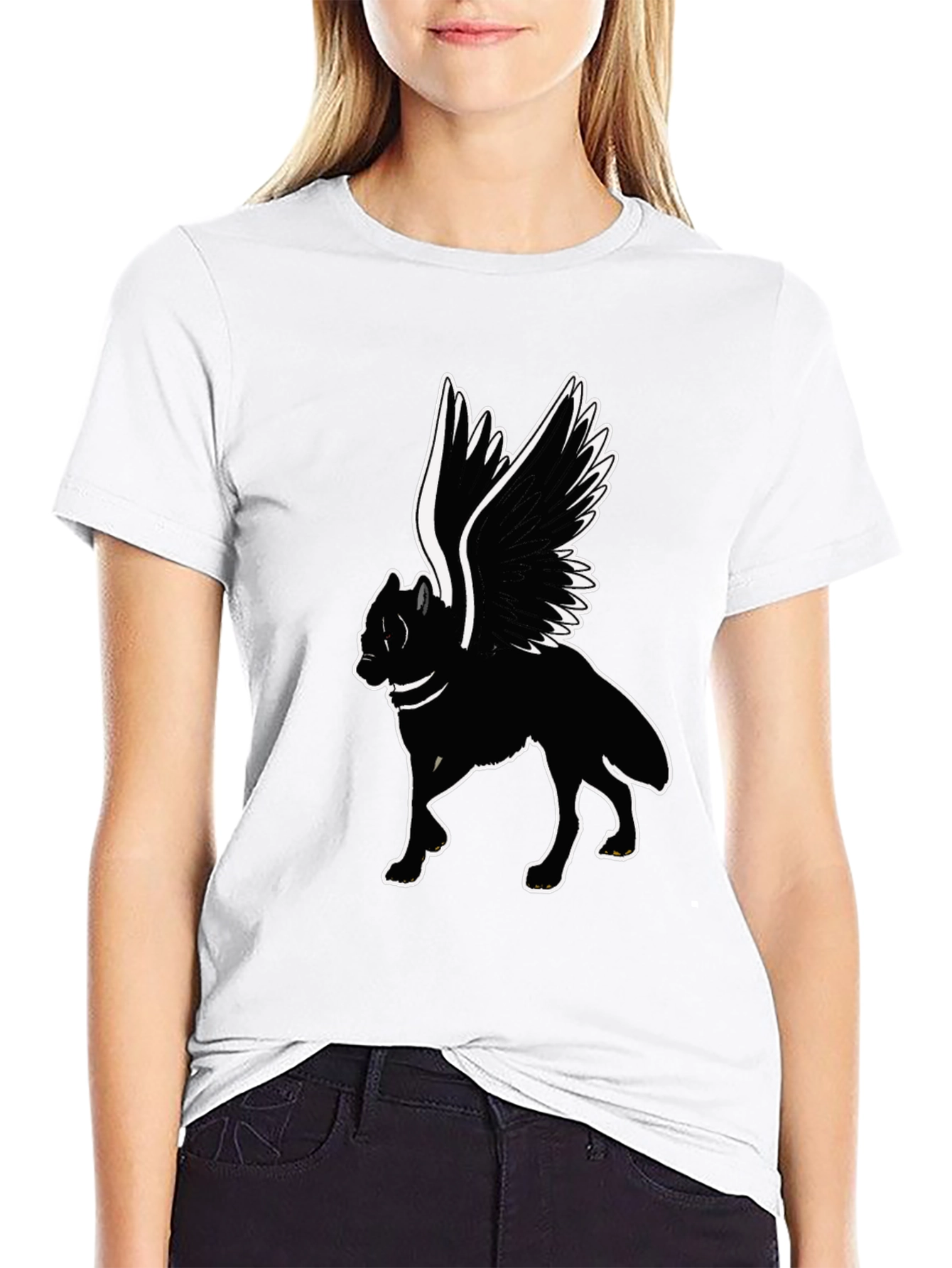 Winged Wolf Graphic Tee - Black