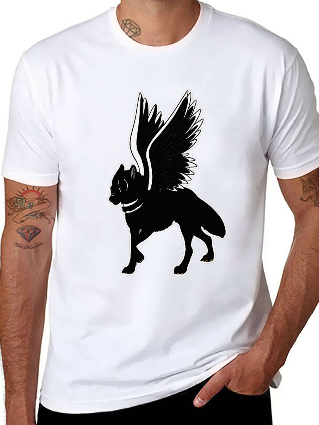 Winged Wolf Graphic Tee - Black