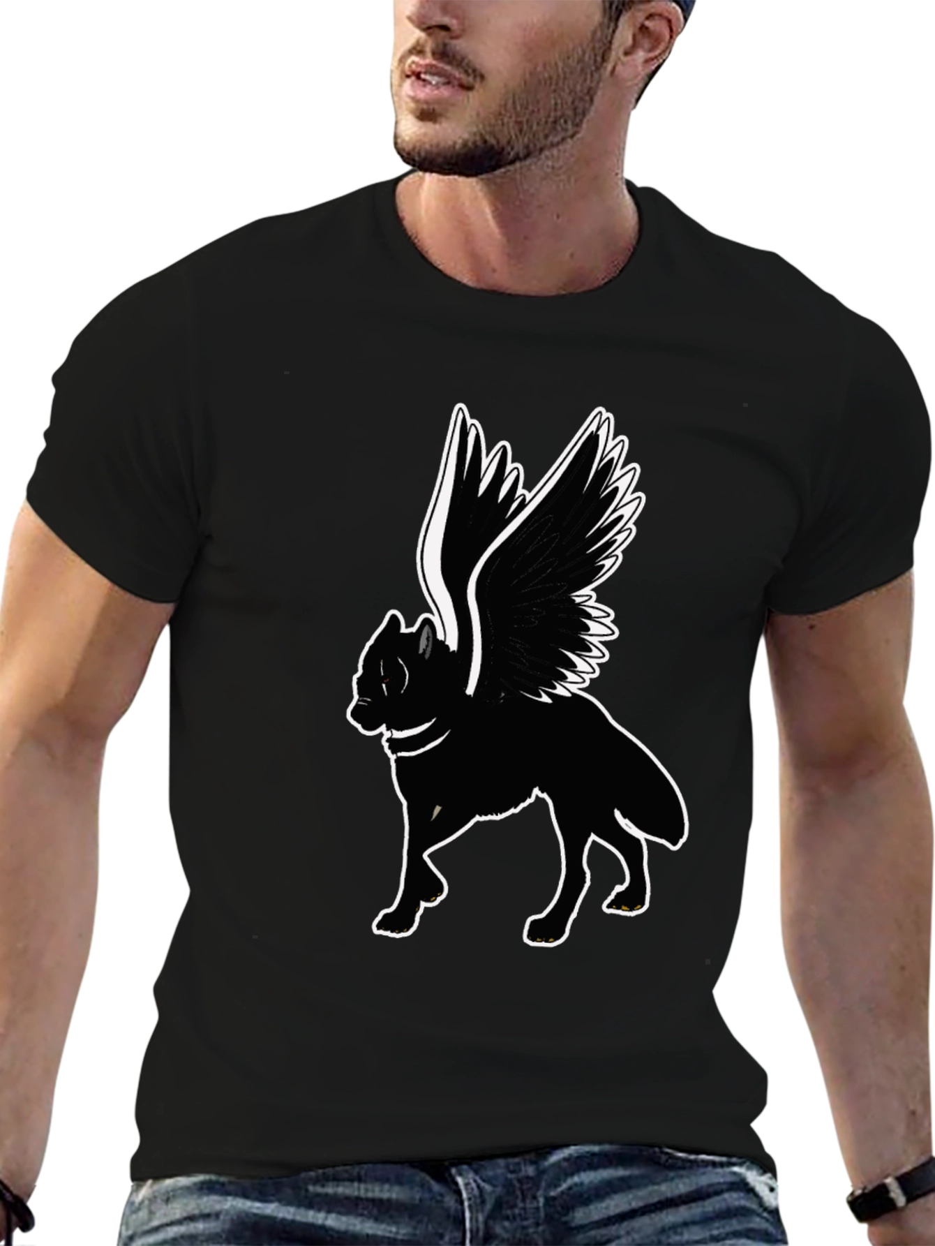 Winged Wolf Graphic Tee - Black