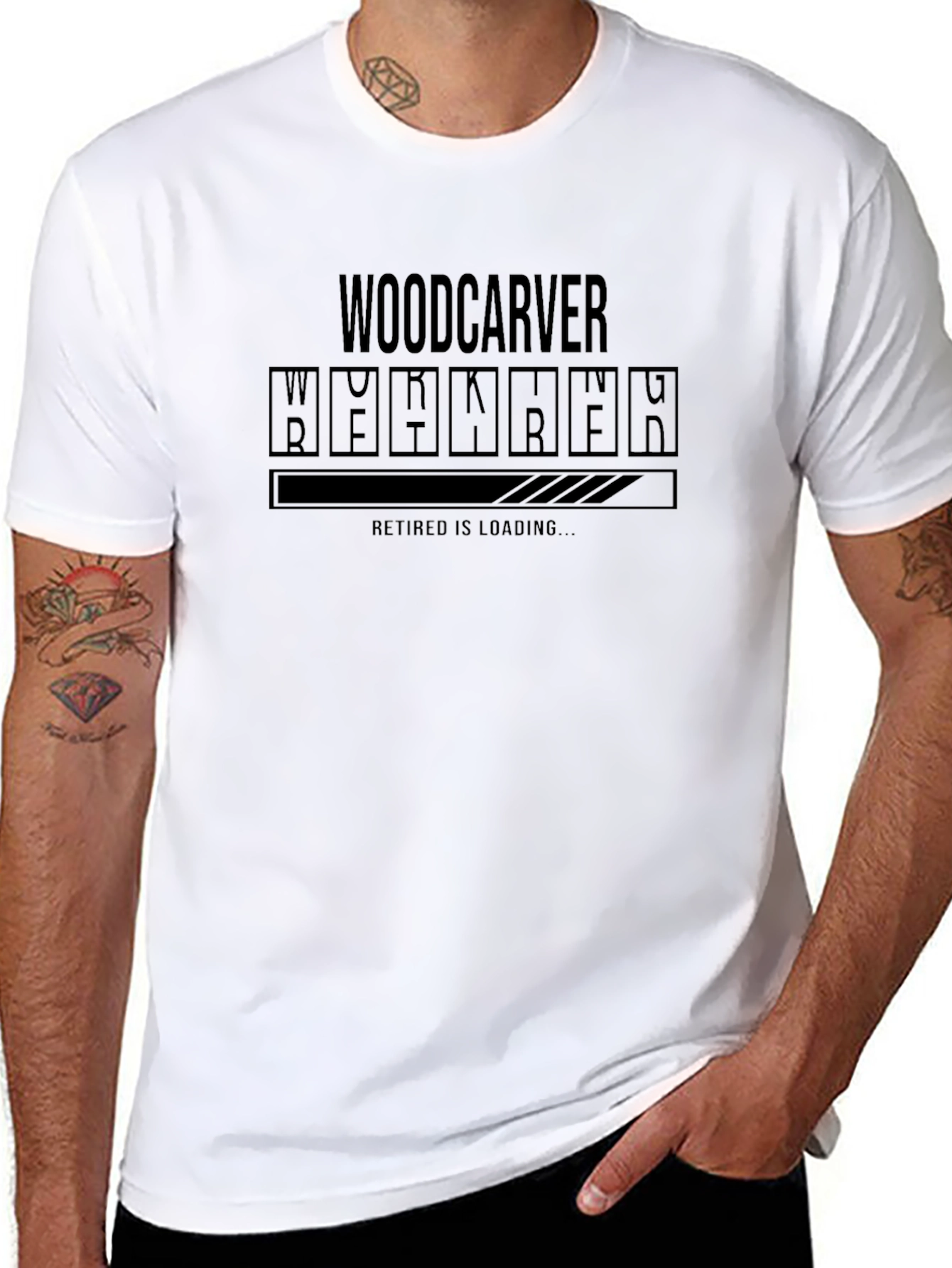Woodcarver Retirement Loading T-Shirt - Black