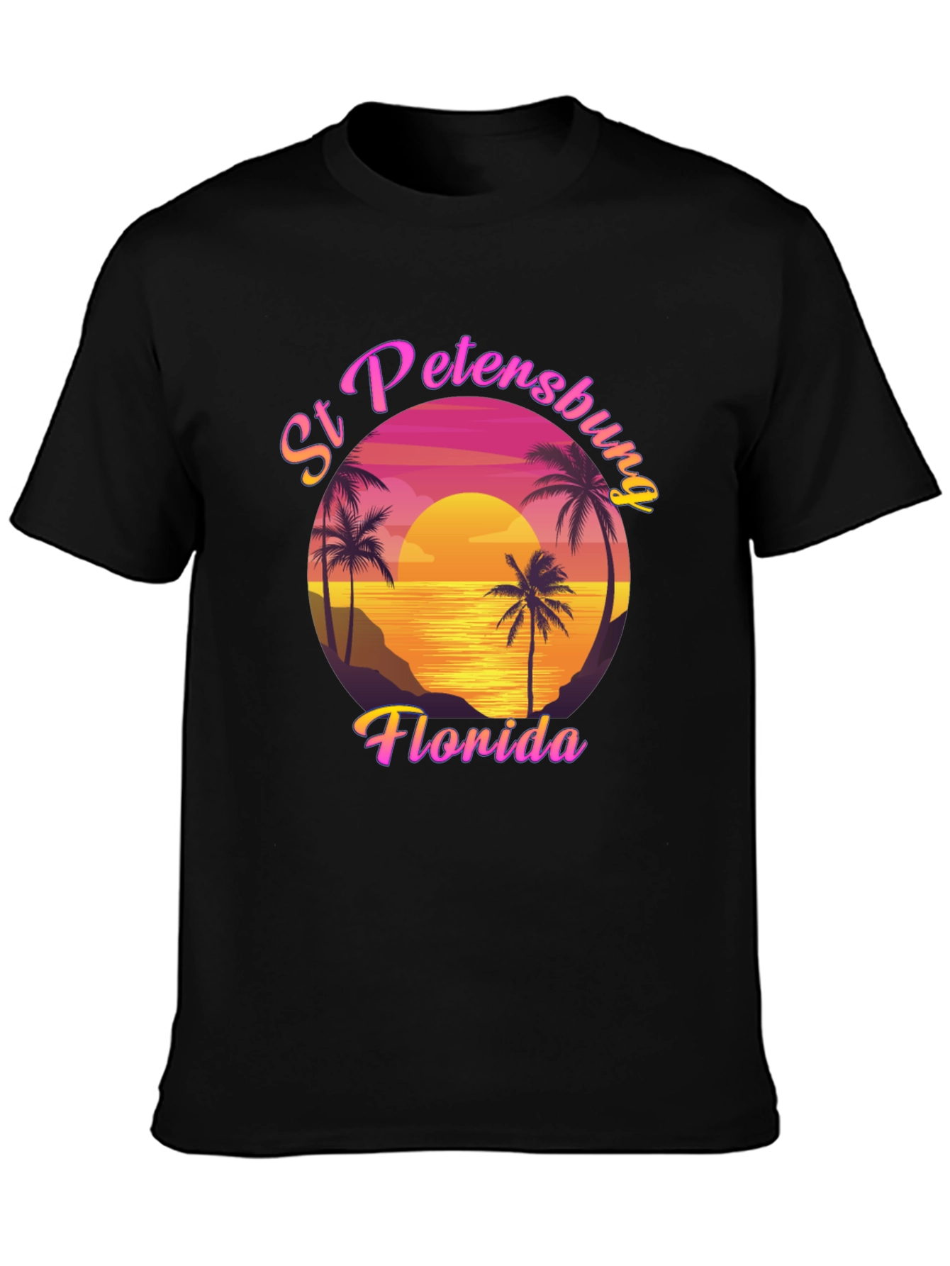 St Petersburg Florida T-Shirt Retro Sunset Palm Tee