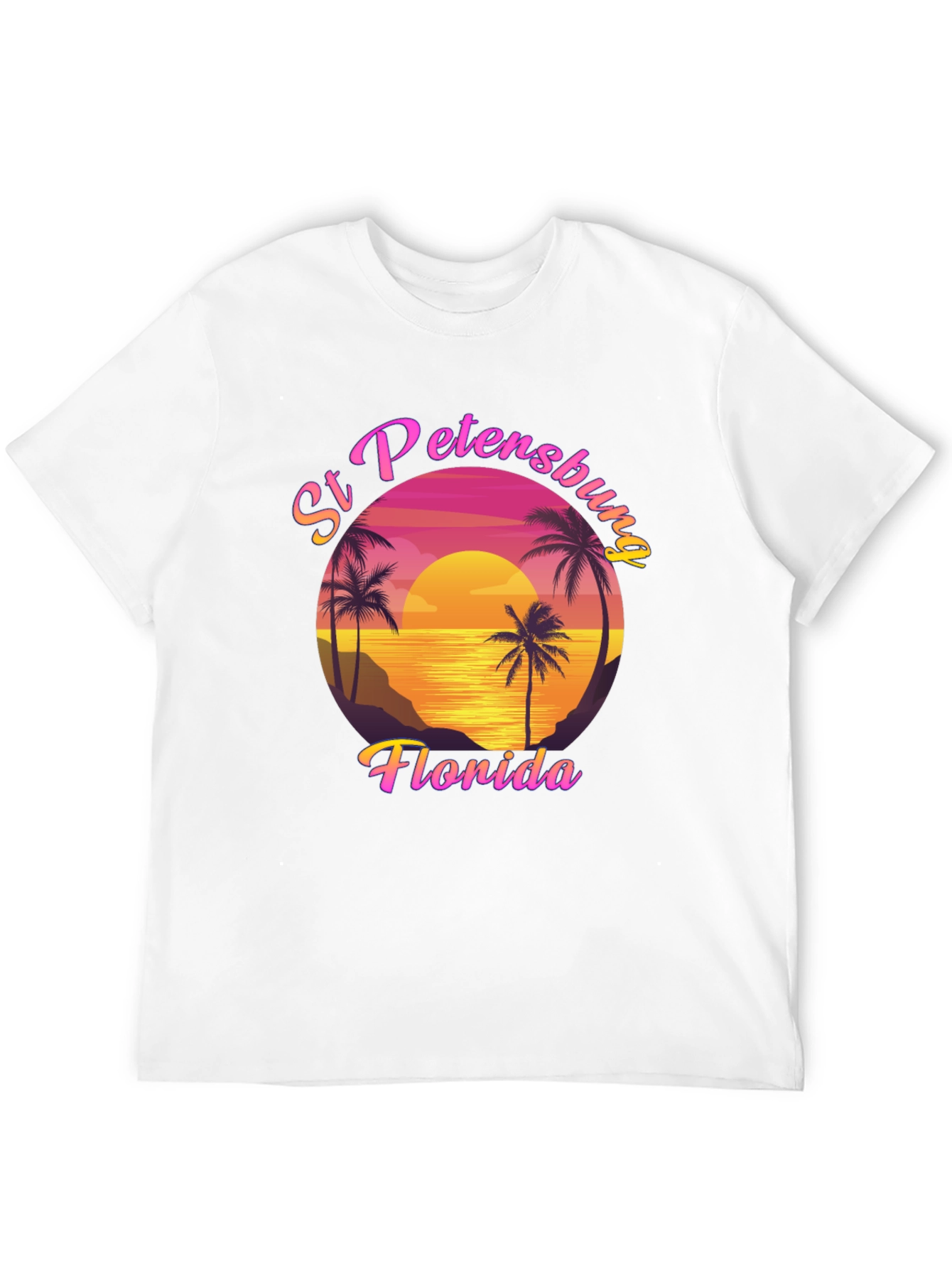 St Petersburg Florida T-Shirt Retro Sunset Palm Tee
