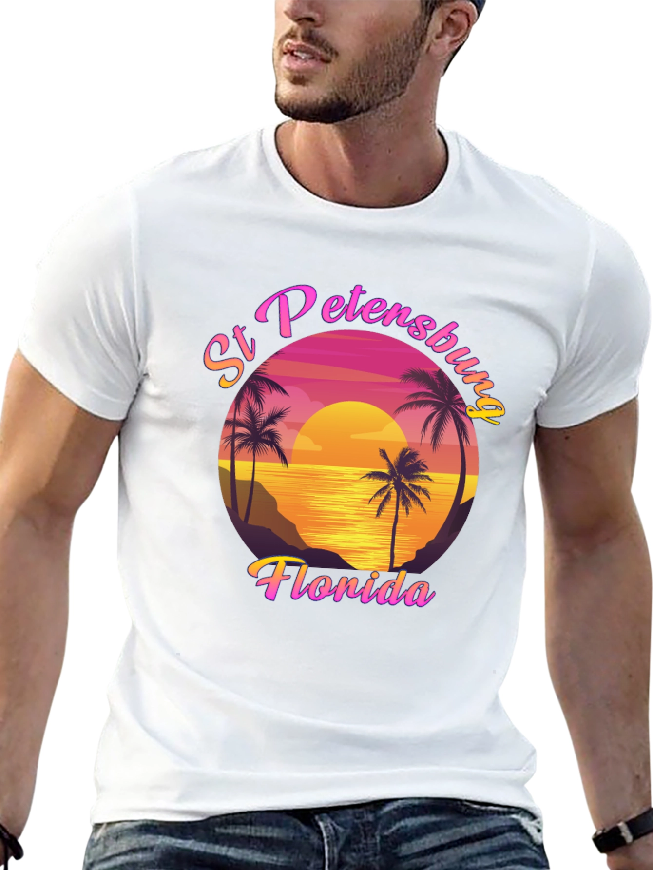 St Petersburg Florida T-Shirt Retro Sunset Palm Tee