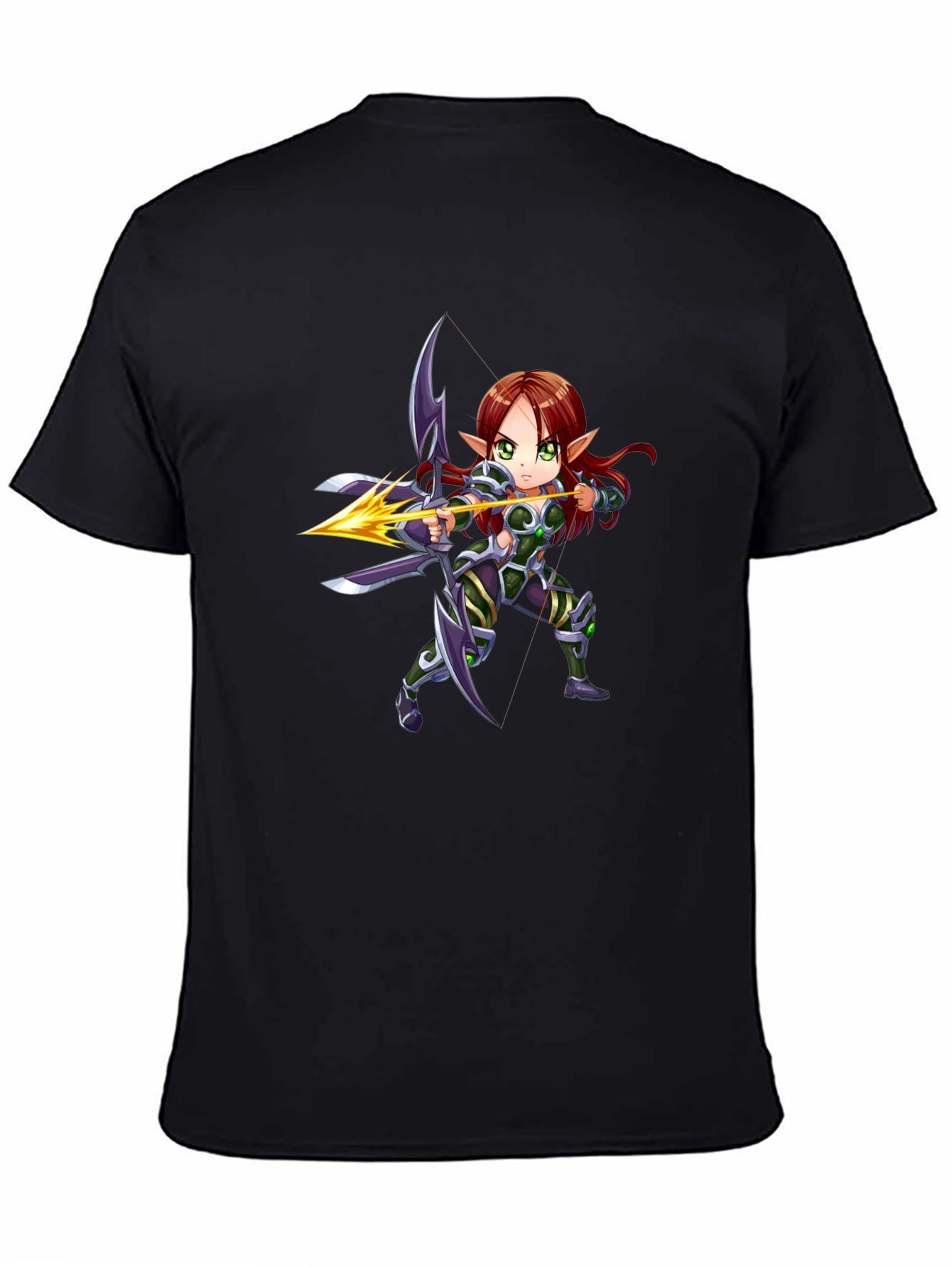 Elf Archer Graphic T-Shirt - Black