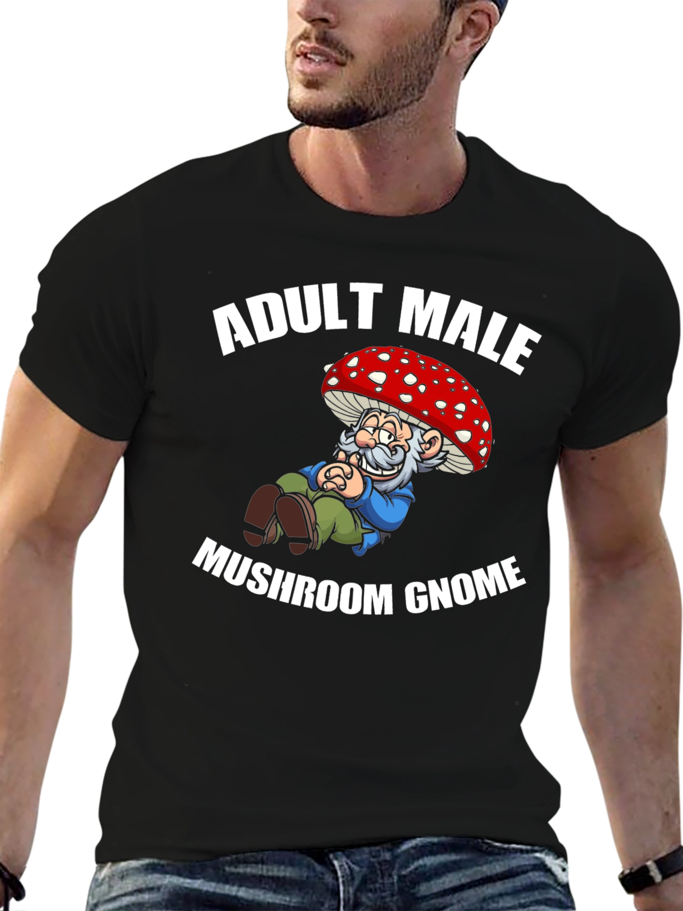 Adult Male Mushroom Gnome T-Shirt