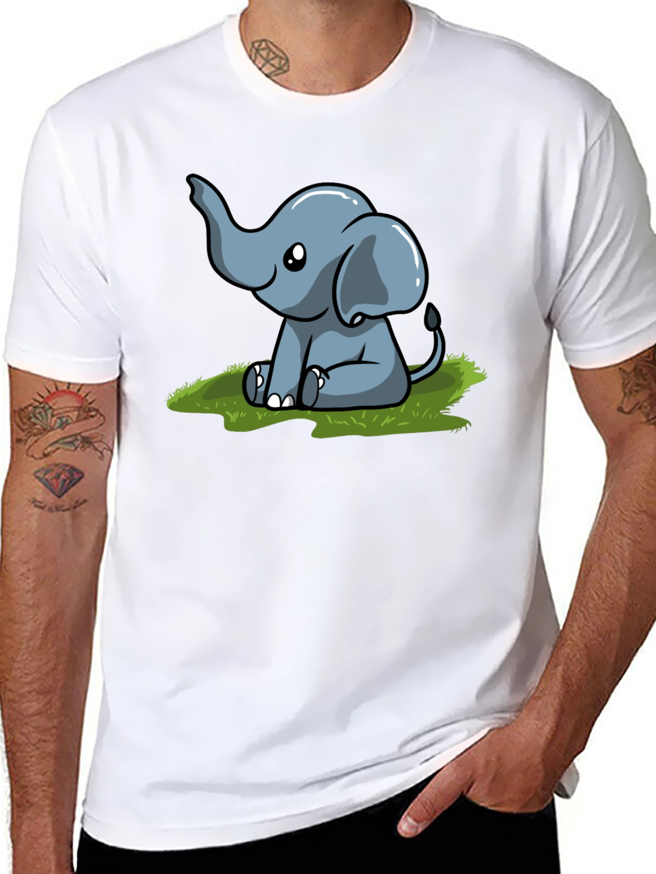 Cute Cartoon Elephant Graphic Tee