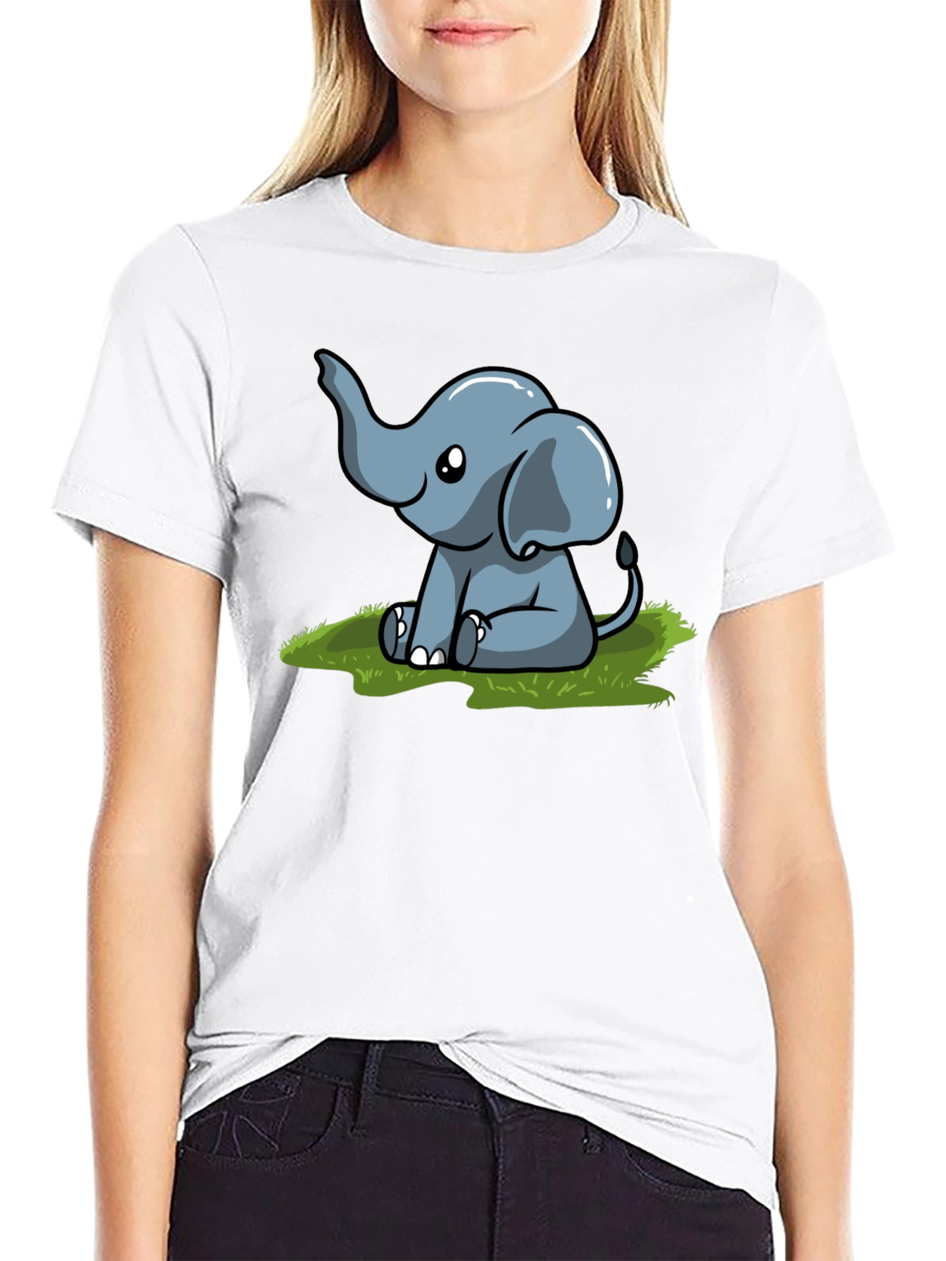 Cute Cartoon Elephant Graphic Tee