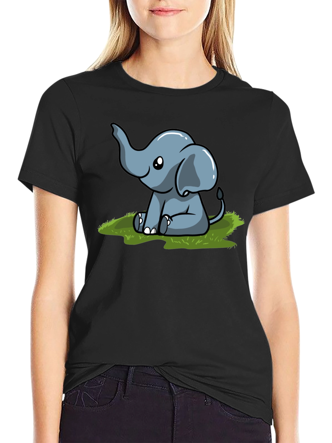Cute Cartoon Elephant Graphic Tee