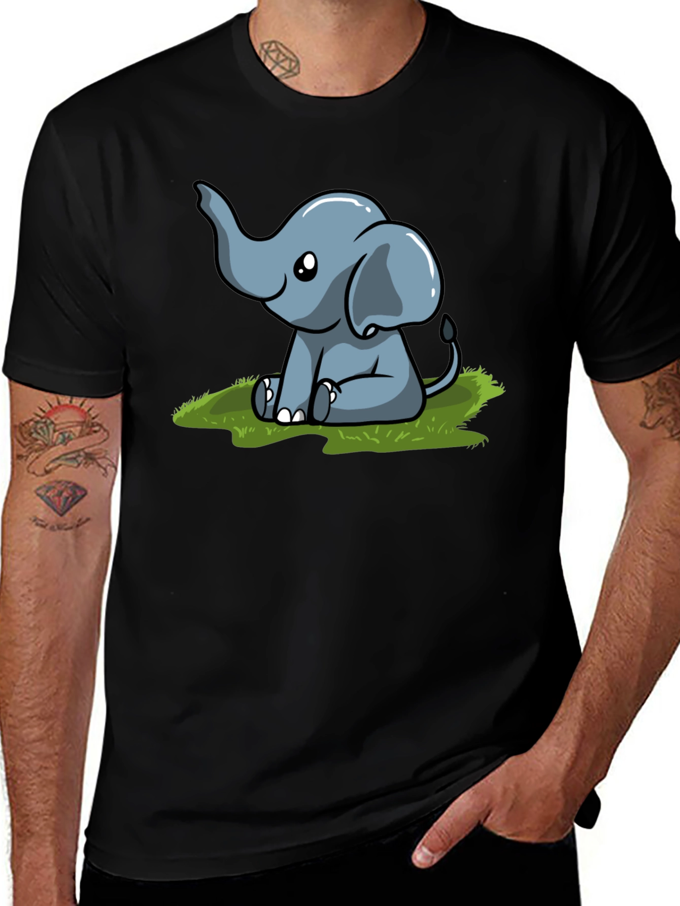 Cute Cartoon Elephant Graphic Tee