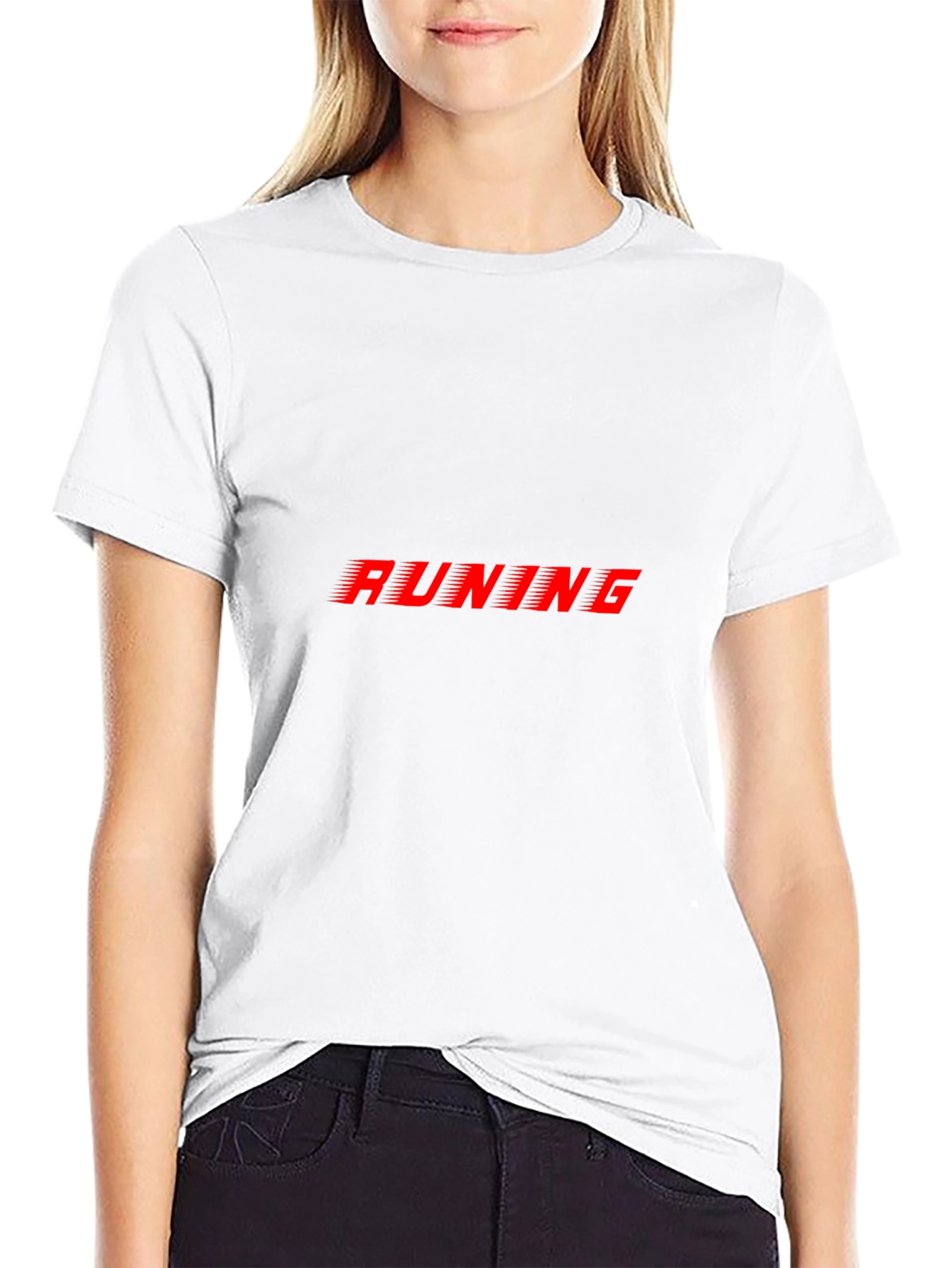 Mens Black RUNING Graphic Tee
