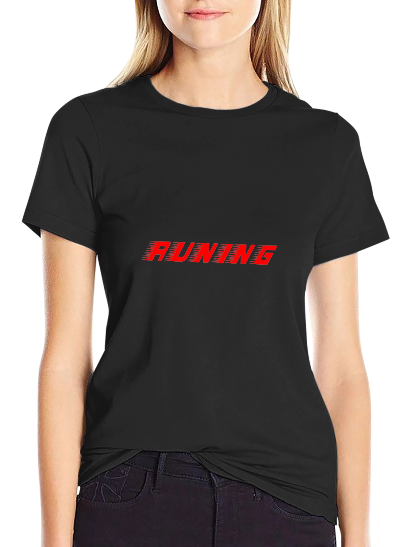Mens Black RUNING Graphic Tee