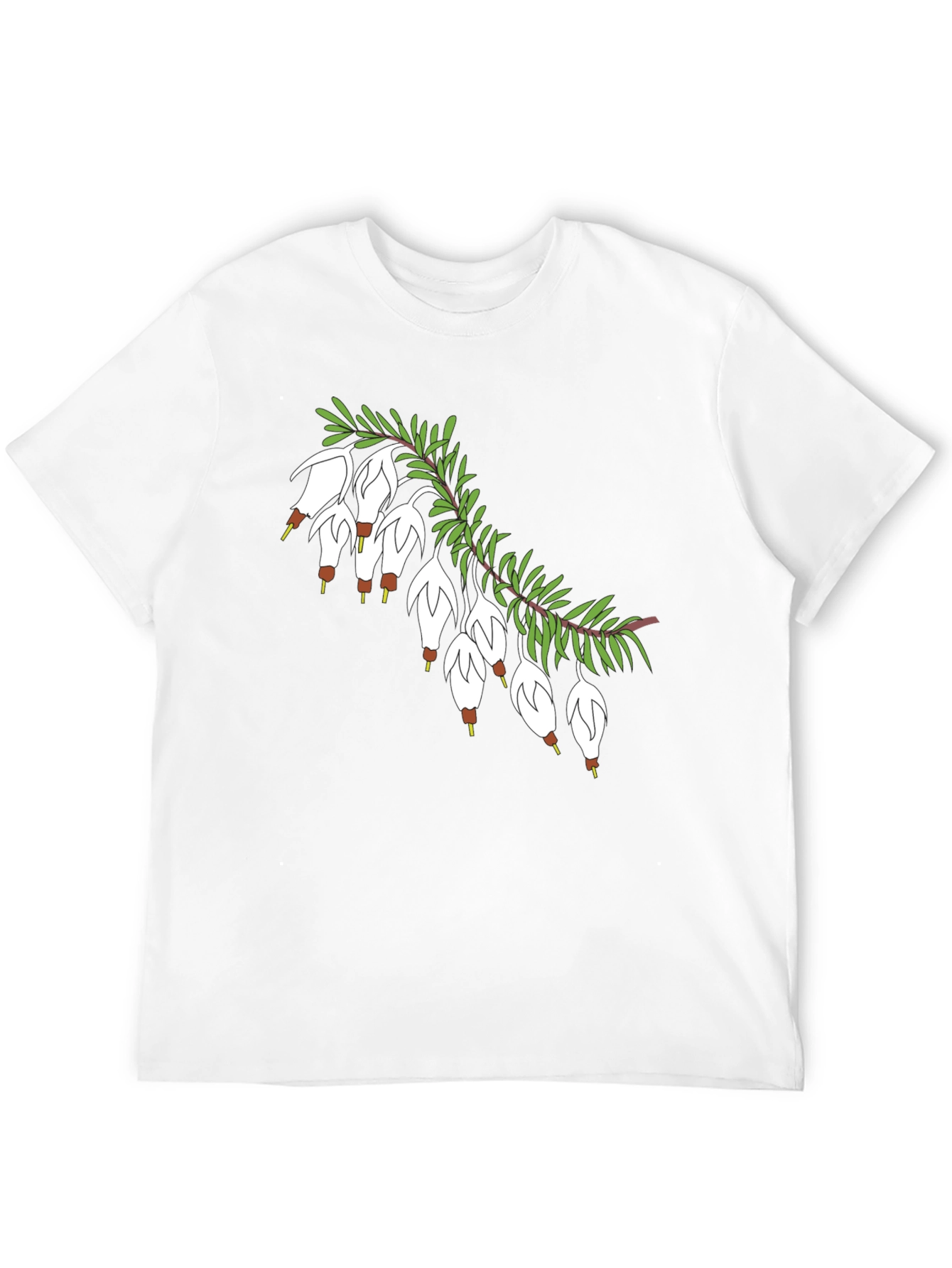 Black T-Shirt with Floral Blossom Branch