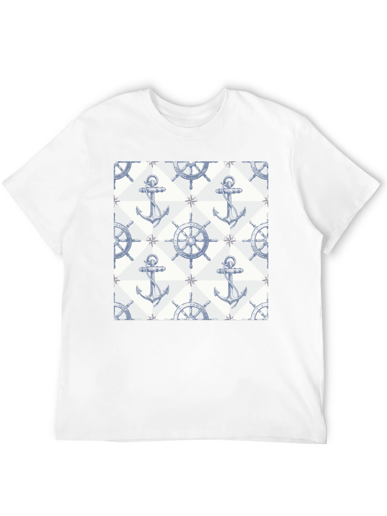 Nautical Anchor & Wheel Print Tee