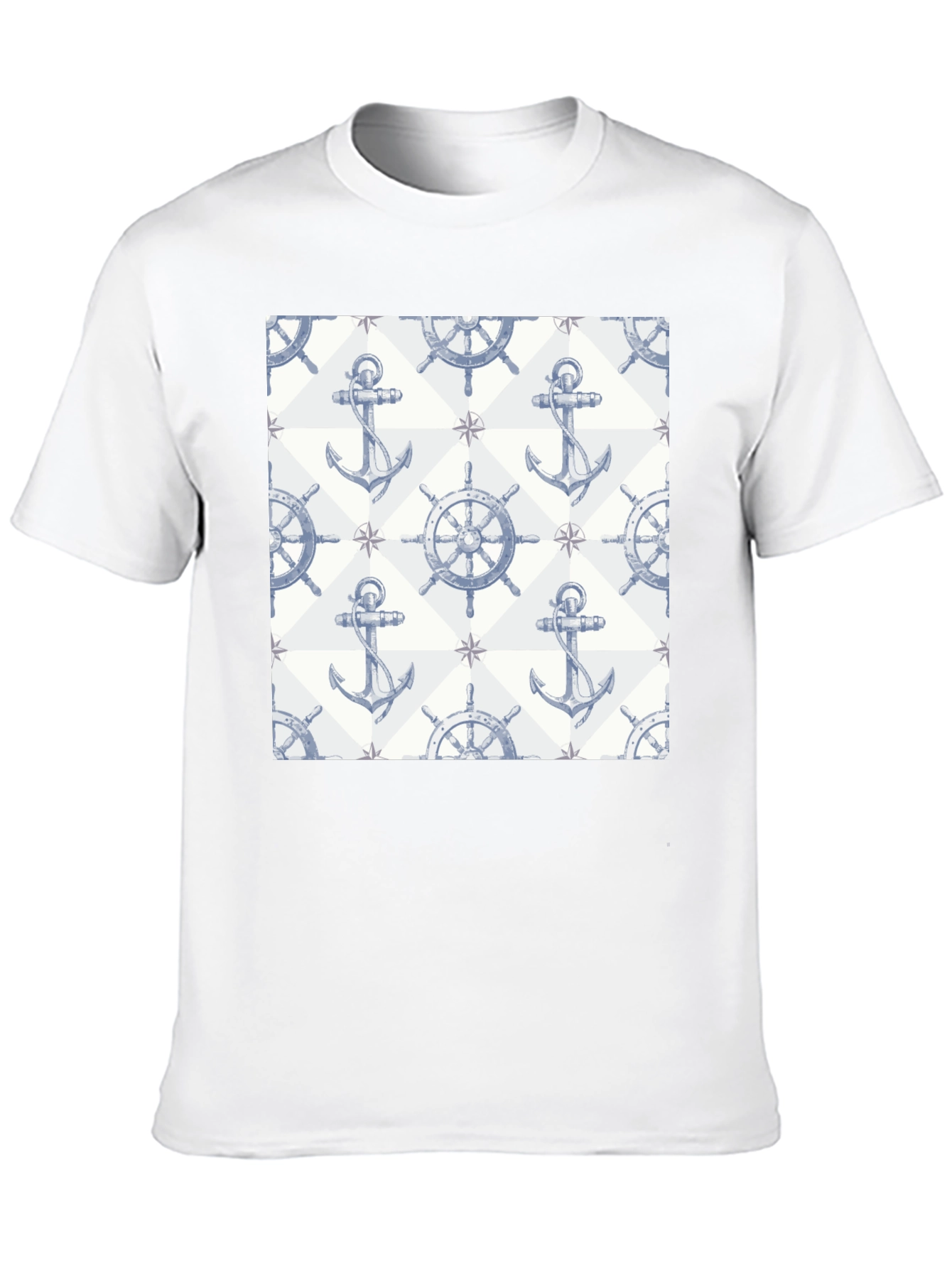 Nautical Anchor & Wheel Print Tee