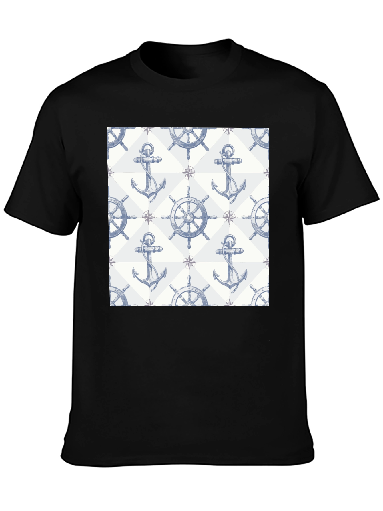 Nautical Anchor & Wheel Print Tee