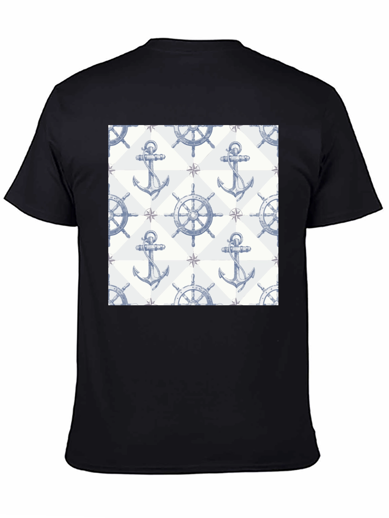 Nautical Anchor & Wheel Print Tee
