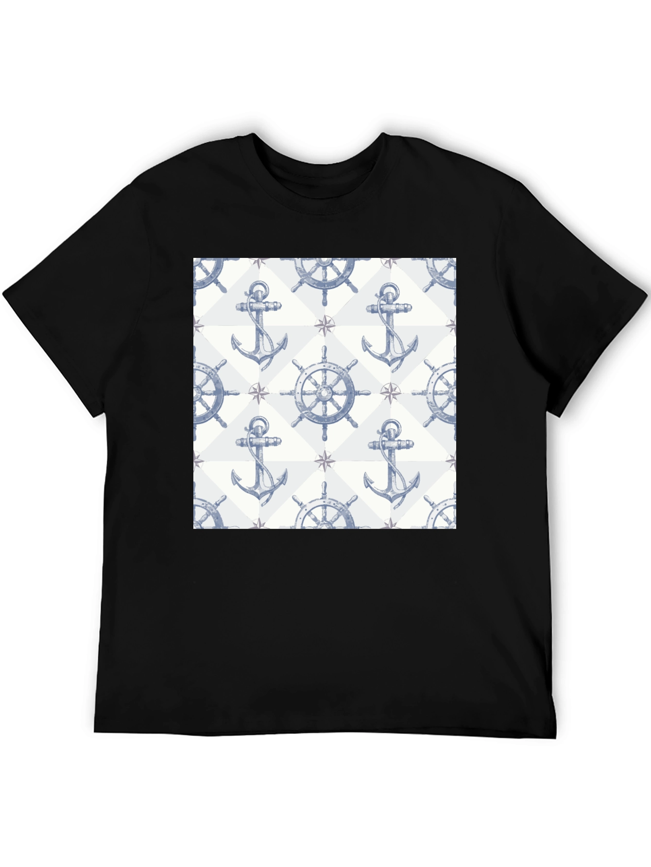 Nautical Anchor & Wheel Print Tee