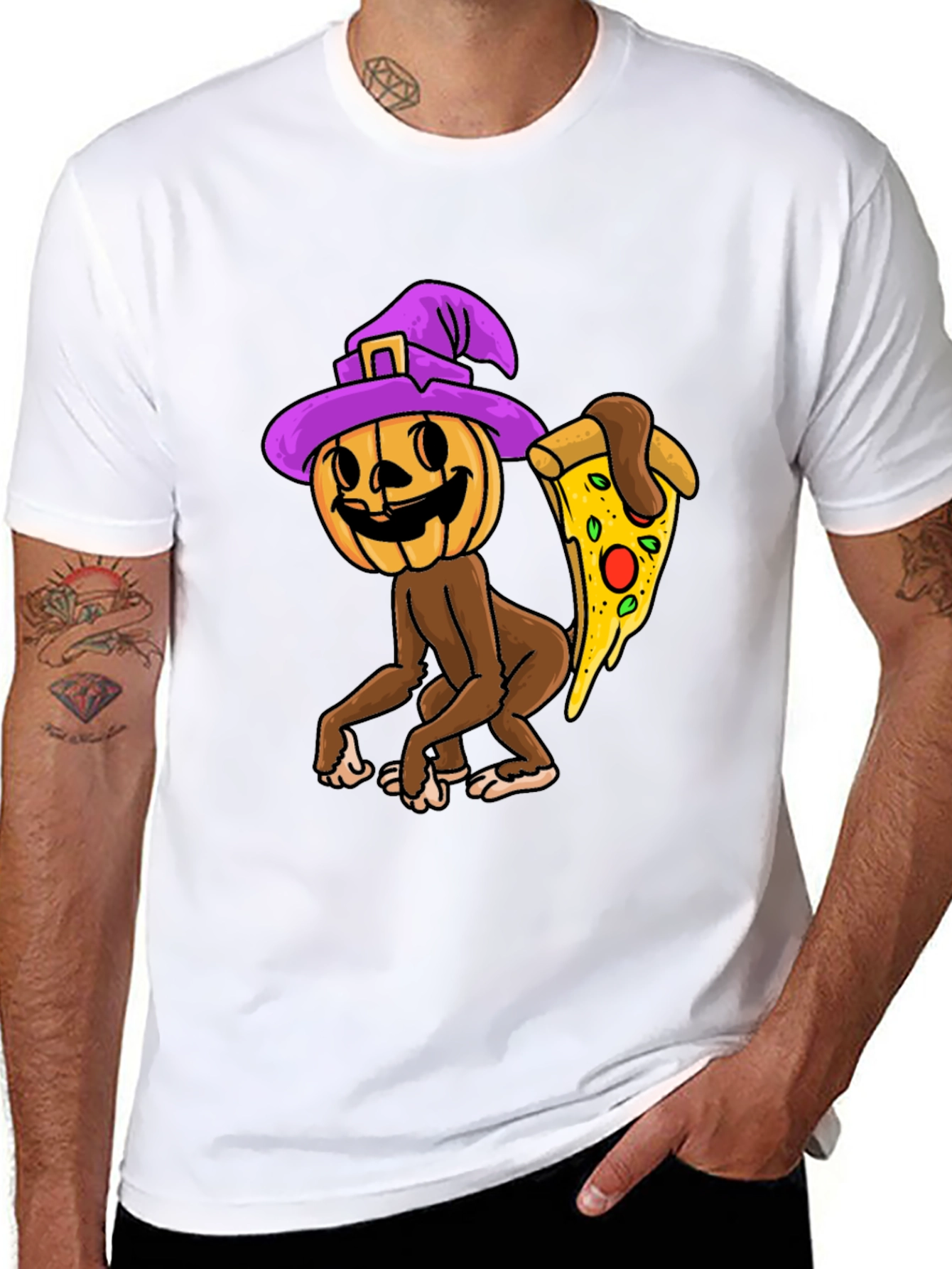Pumpkin Witch Pizza T-Shirt