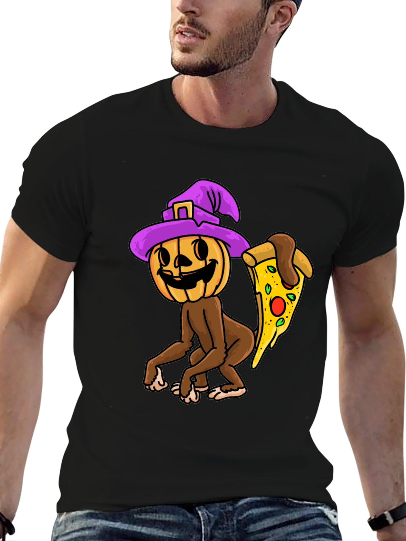 Pumpkin Witch Pizza T-Shirt
