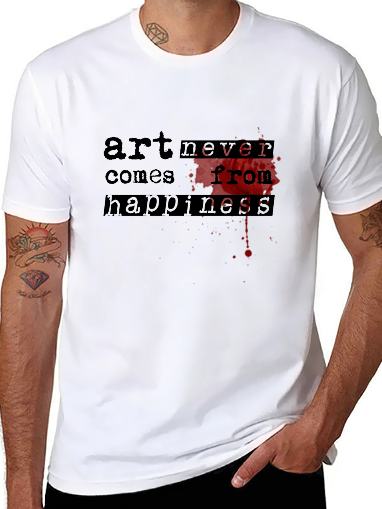 Art Never Comes From Happiness Graphic T-Shirt