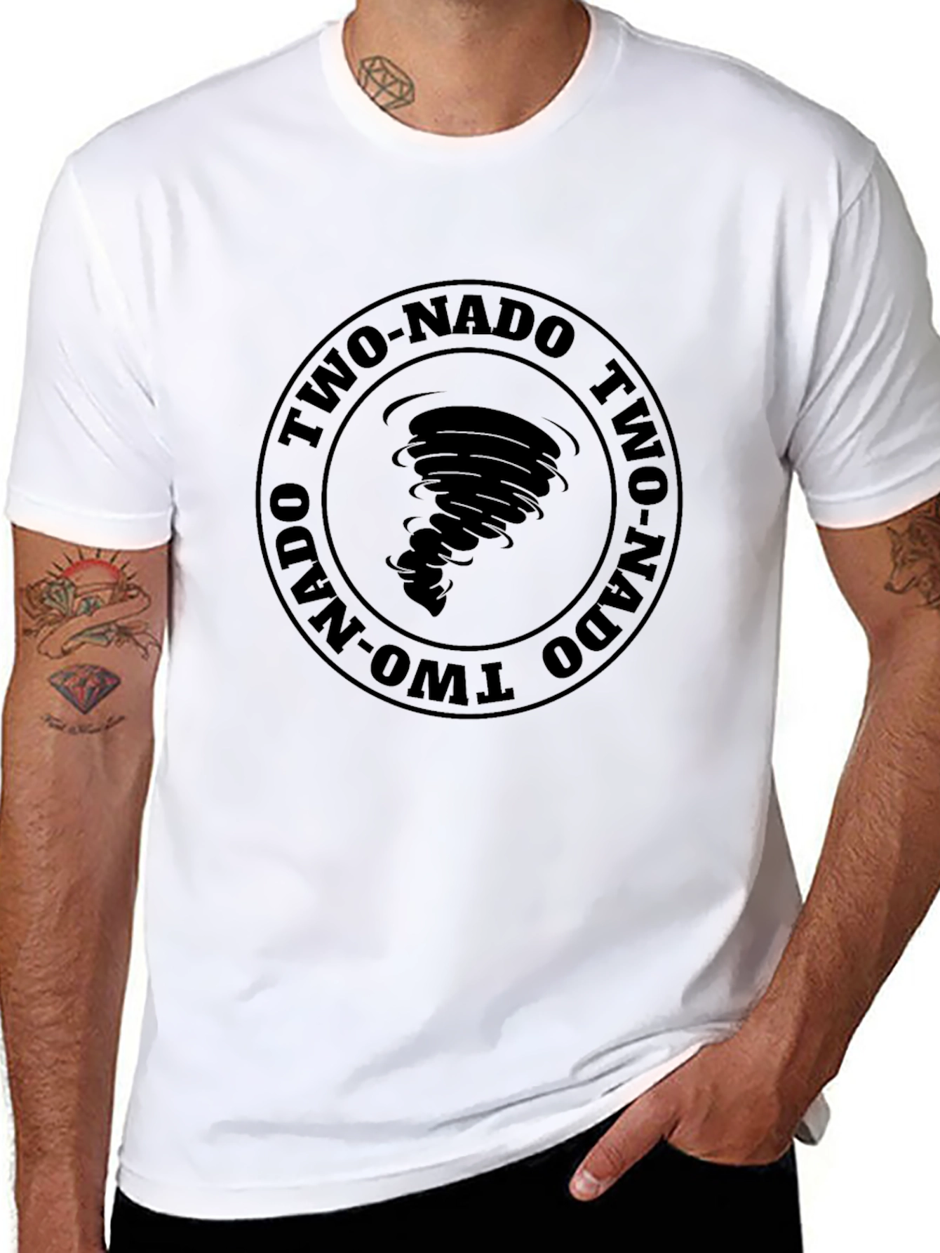 Two-Nado Tornado Graphic Black T-Shirt