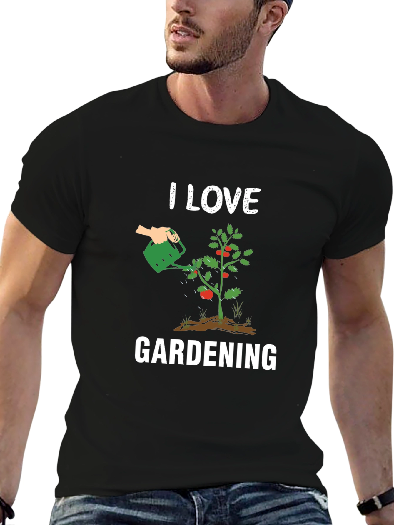 I Love Gardening T-Shirt - Black Graphic Tee