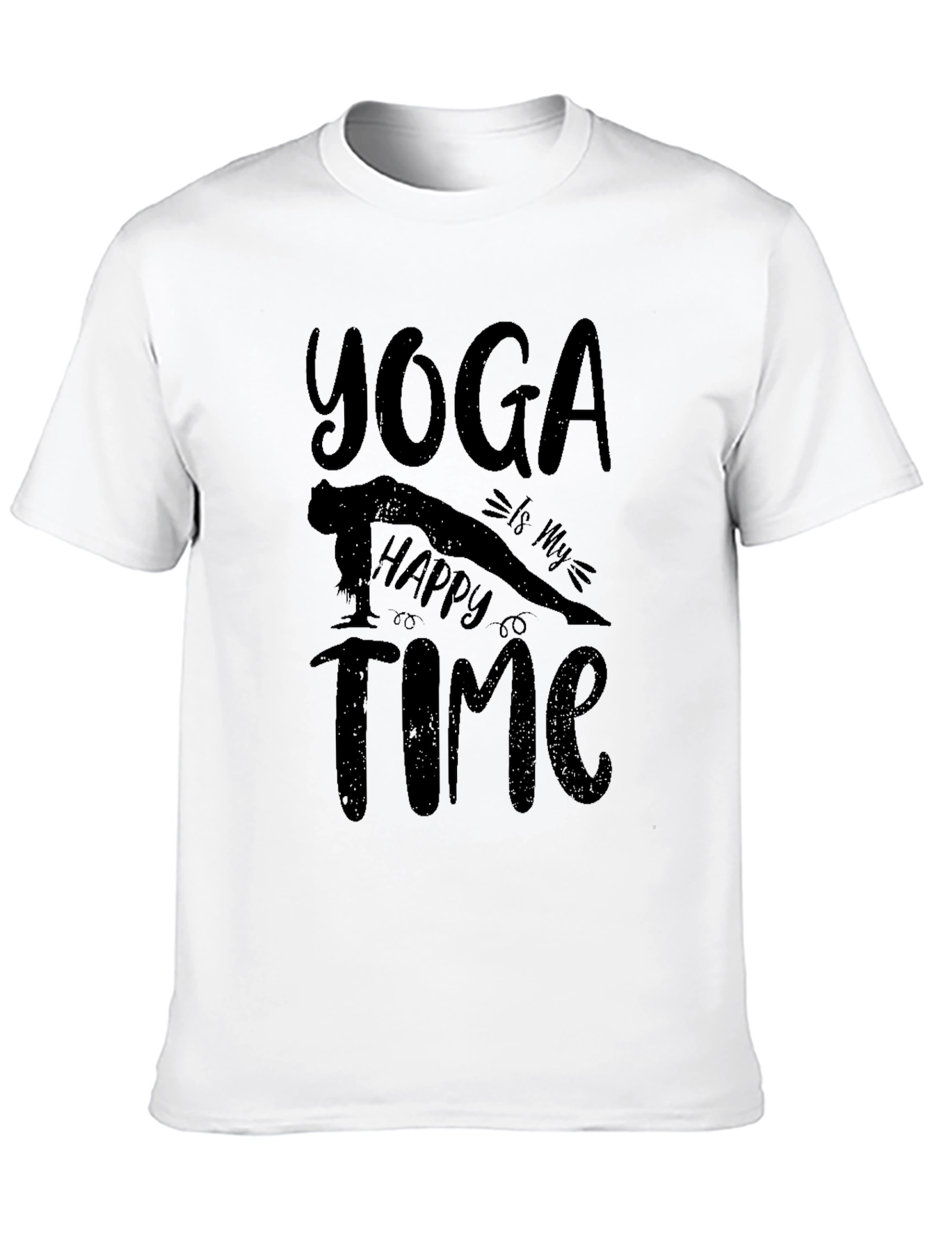 Yoga Is My Happy Time Black T-Shirt