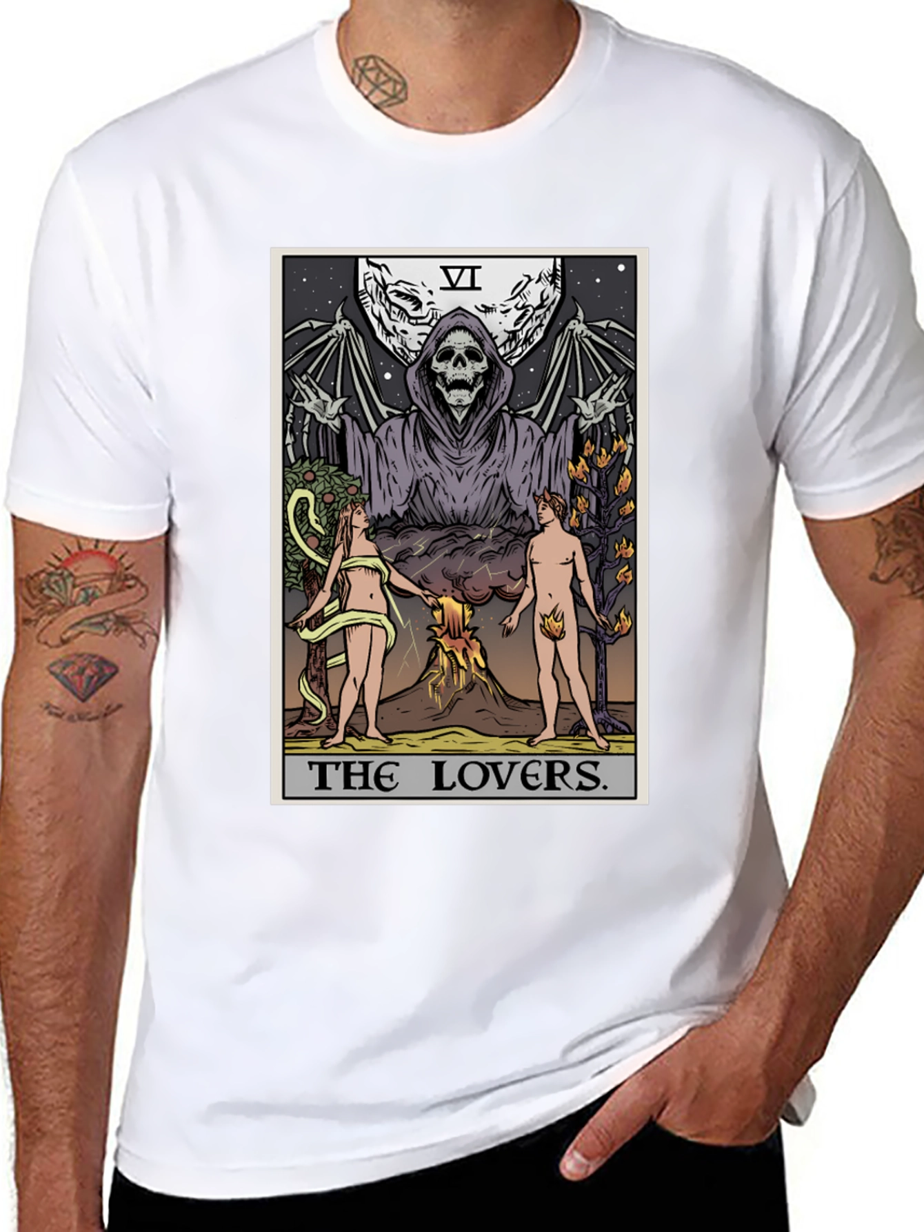 The Lovers Tarot Card Graphic T-Shirt