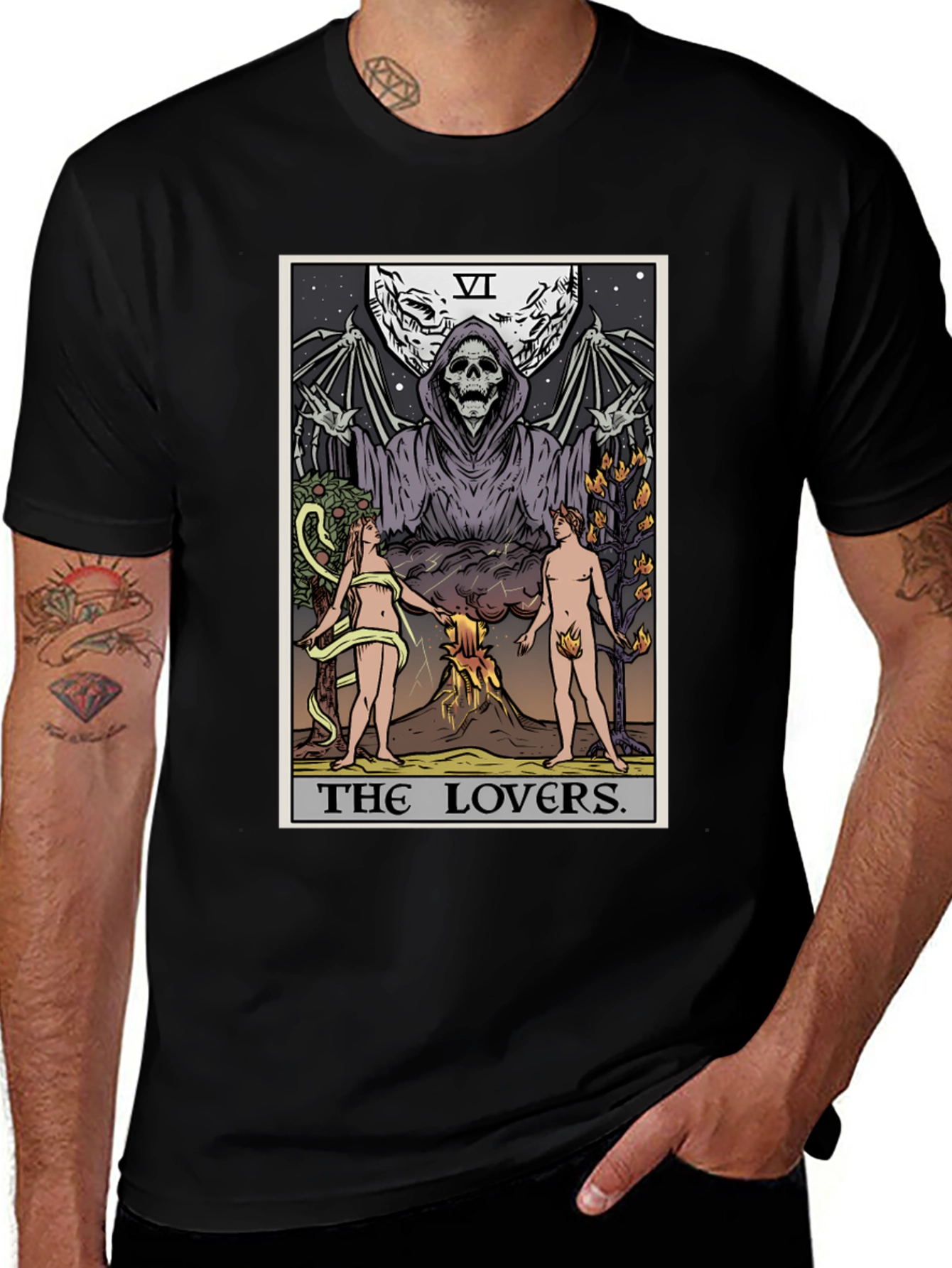 The Lovers Tarot Card Graphic T-Shirt
