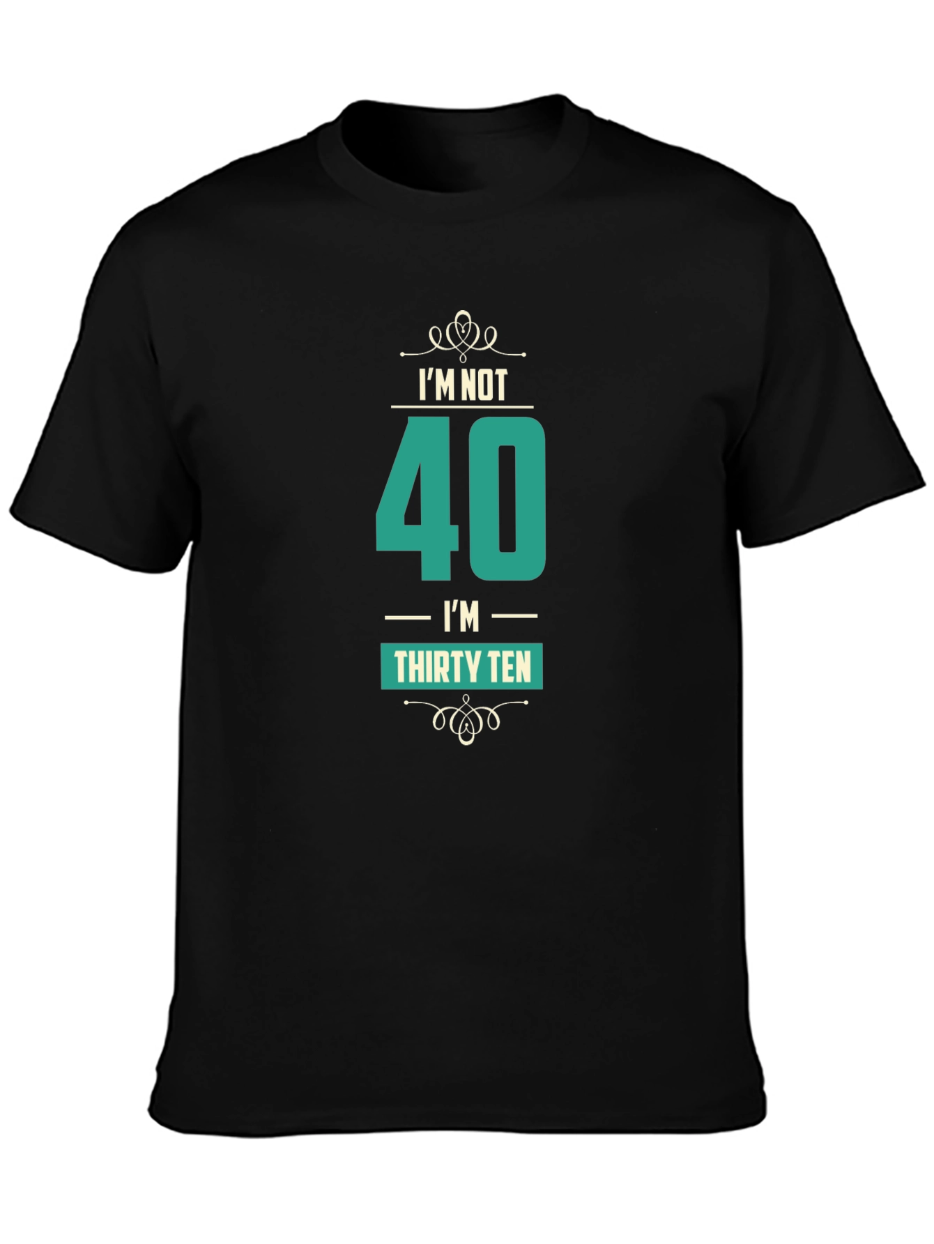 Funny 40th Birthday T-Shirt Thirty Ten Black Cotton