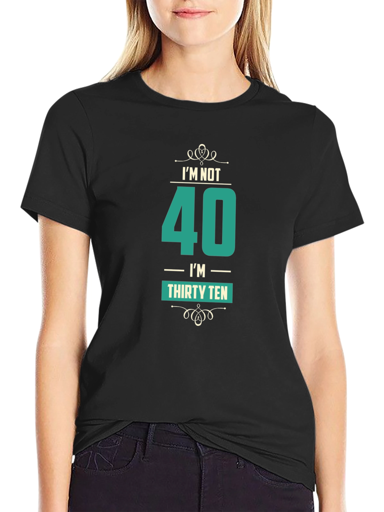 Funny 40th Birthday T-Shirt Thirty Ten Black Cotton