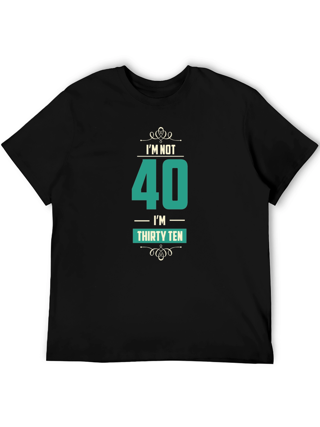 Funny 40th Birthday T-Shirt Thirty Ten Black Cotton